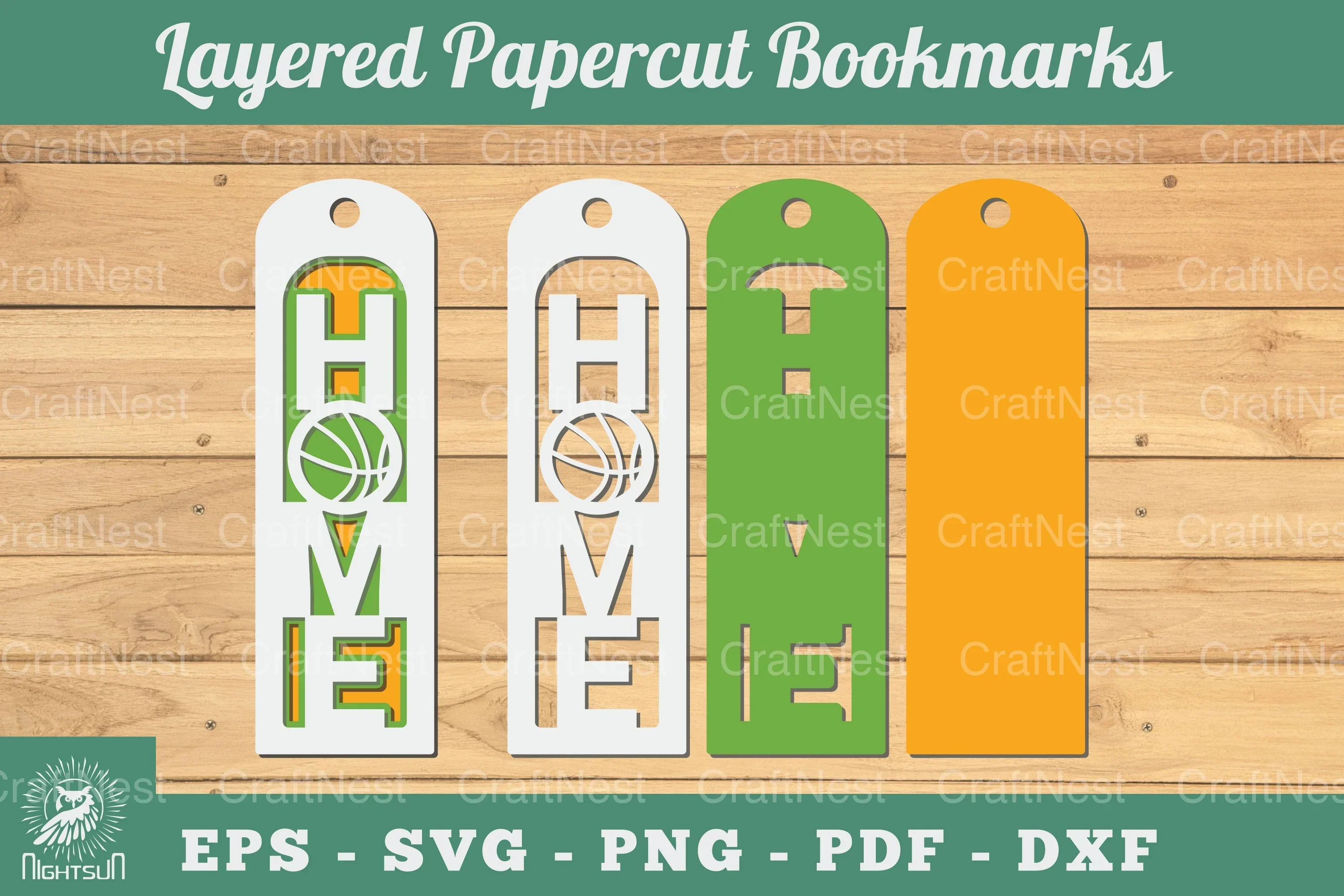 Basketball Home 3D Papercut Bookmarks Clipart Bundle