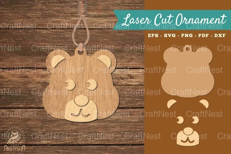 Bear Laser Cut Ornament Clipart Bundle