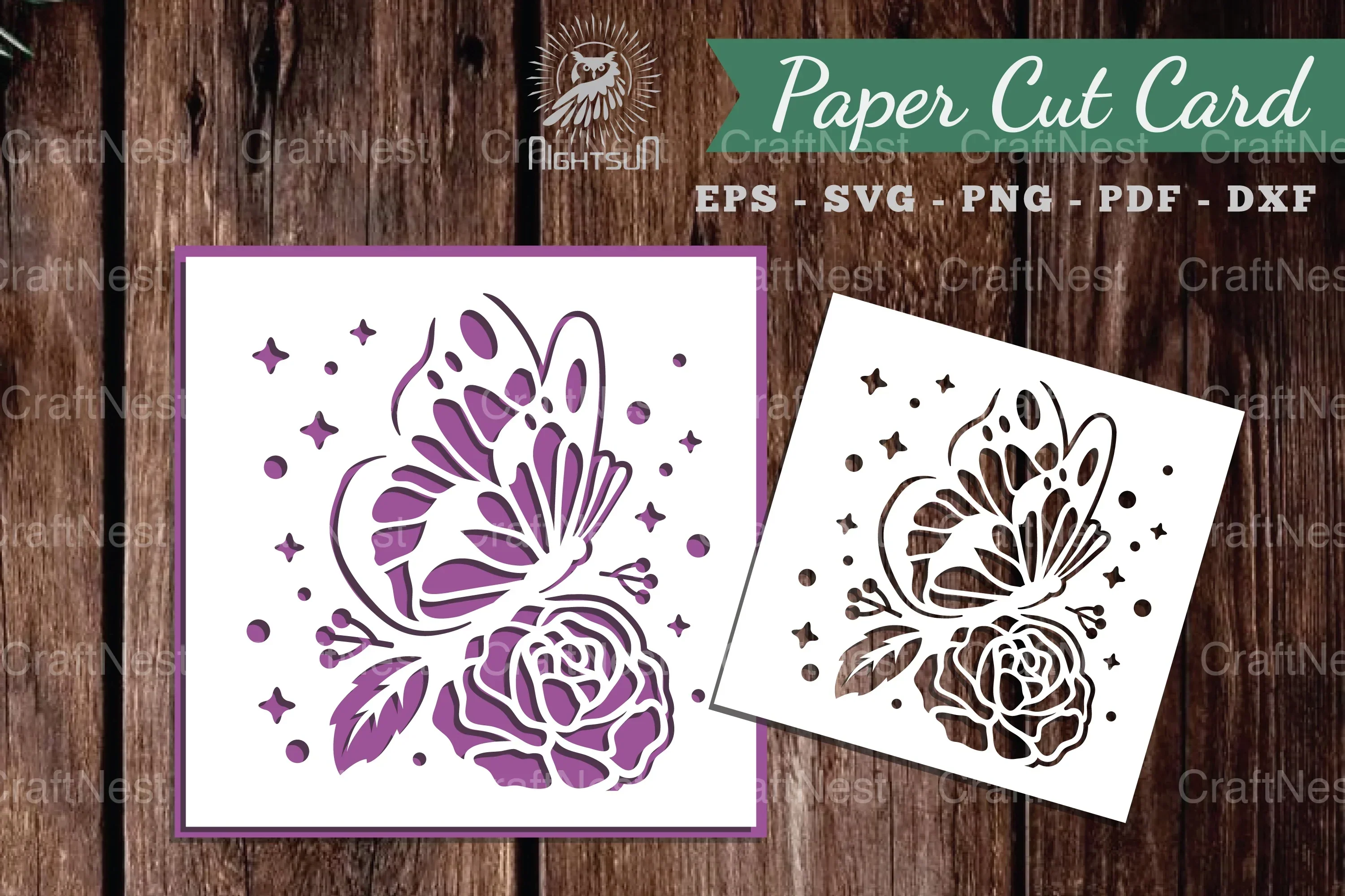 Beautiful Butterfly Papercut Card Clipart Bundle