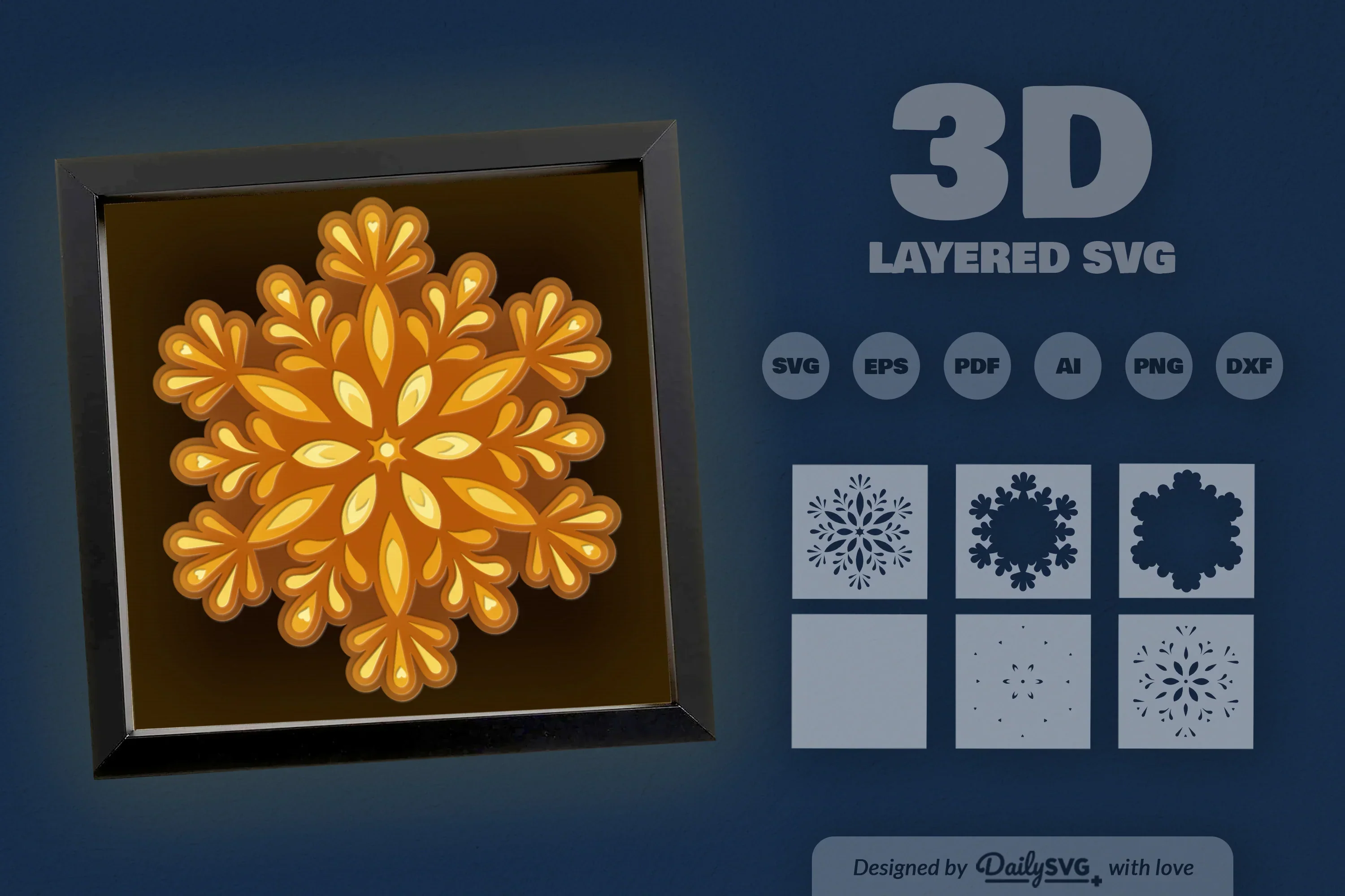 Beauty Snowflake Mandala Papercut SVG Bundle - Image 3
