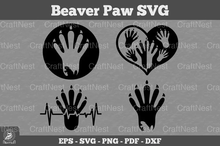Beaver Paw Animal Clipart Bundle