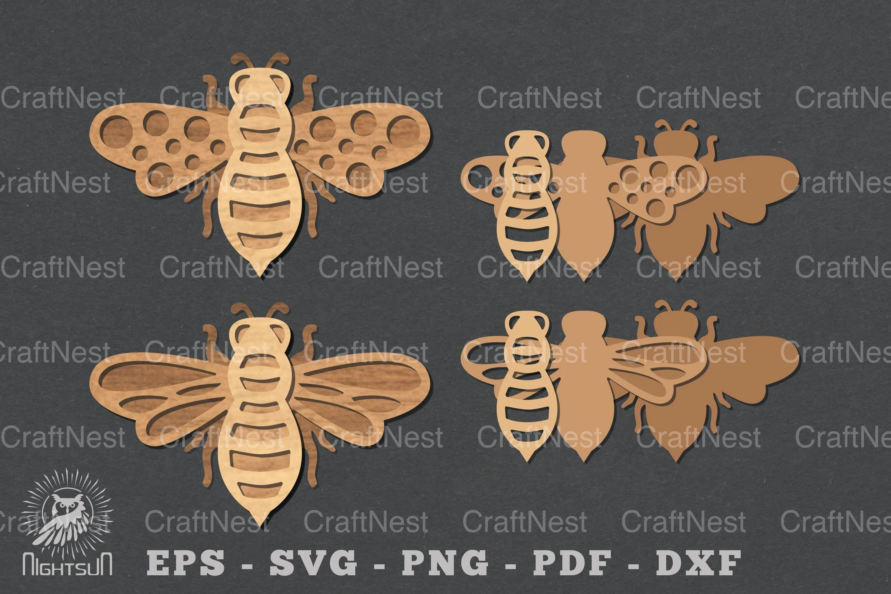 Bee Laser Cut Design Bundle