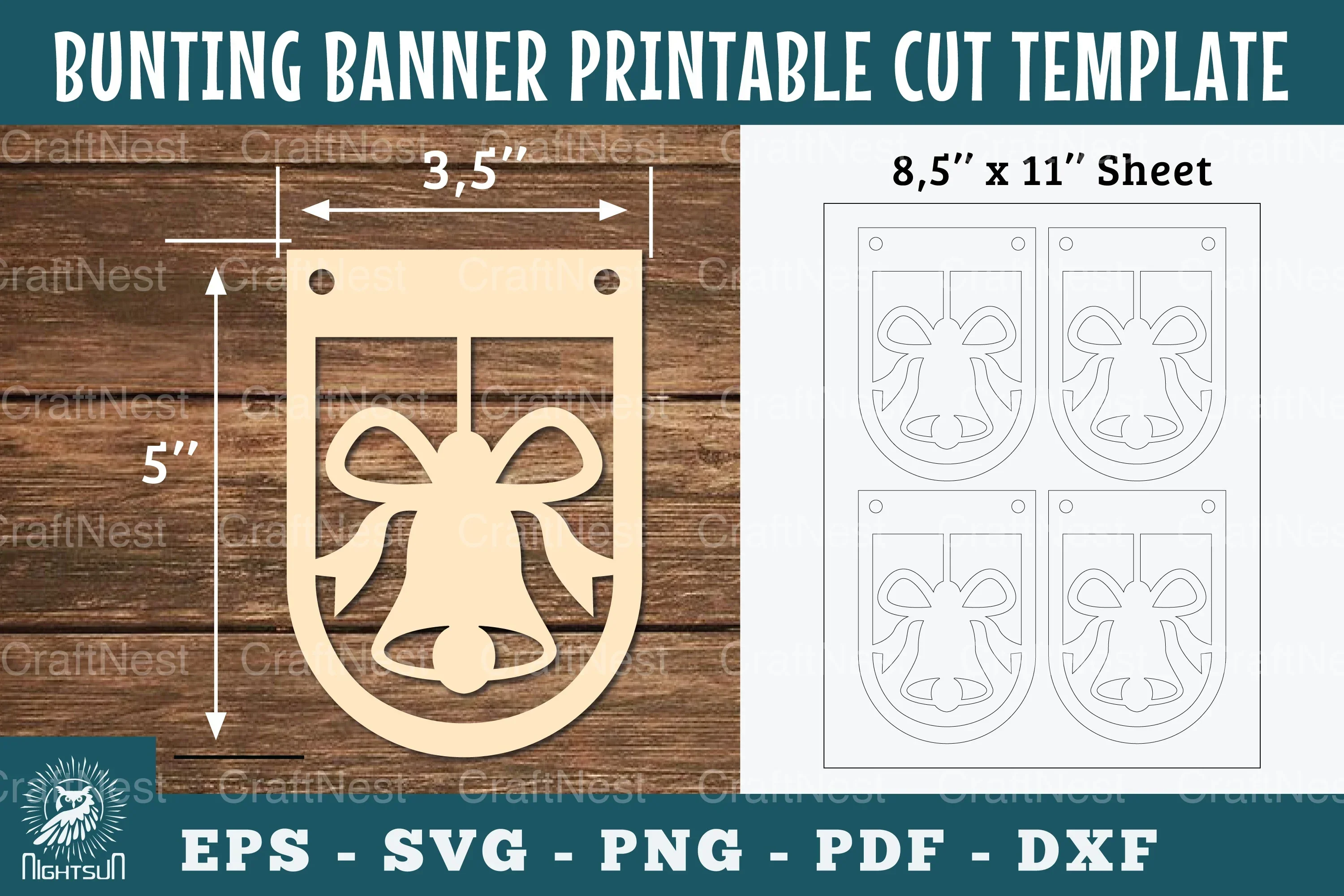 Bell Bunting Banner Printable Clipart Bundle
