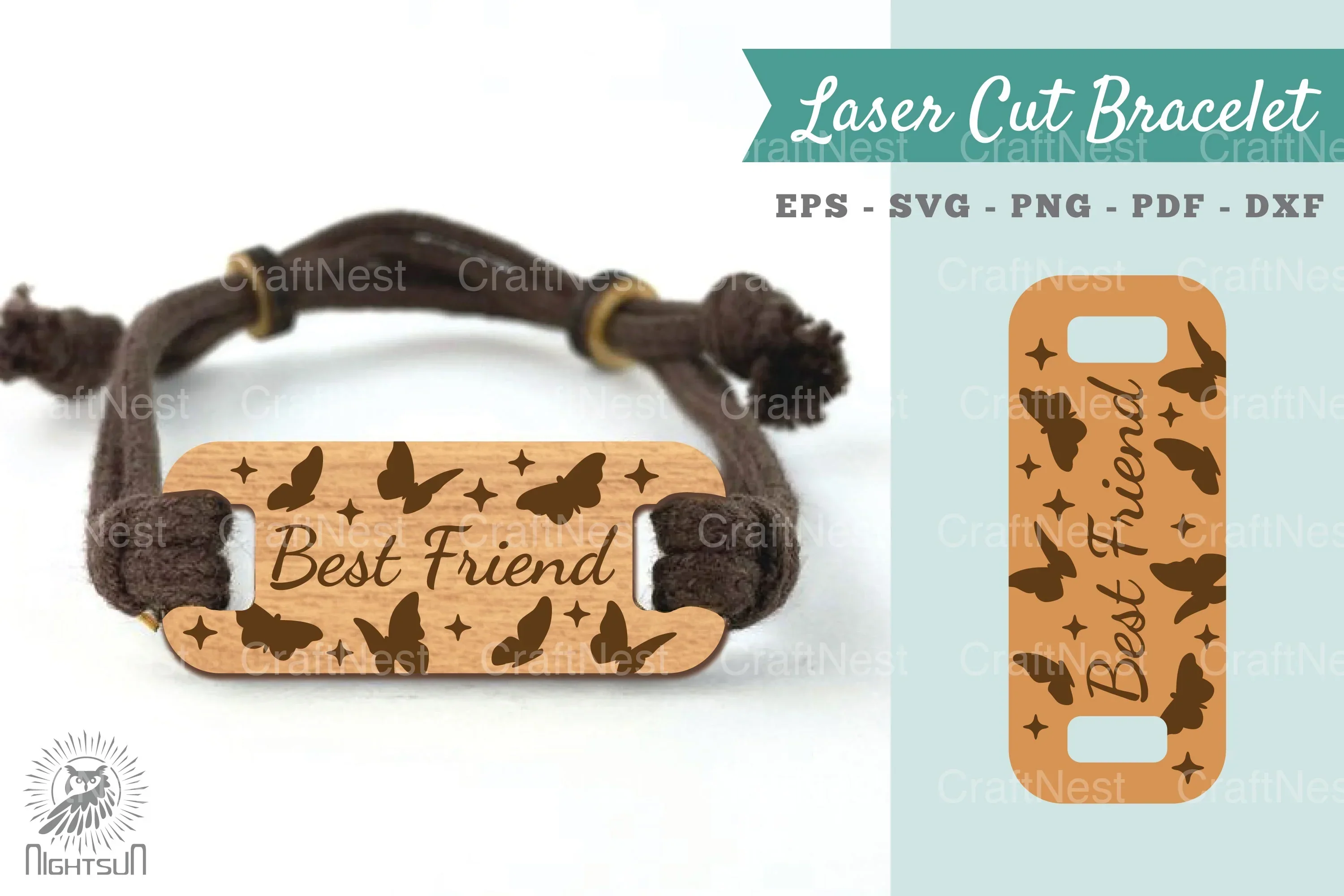 Best Friend Laser Cut Bracelet SVG Bundle