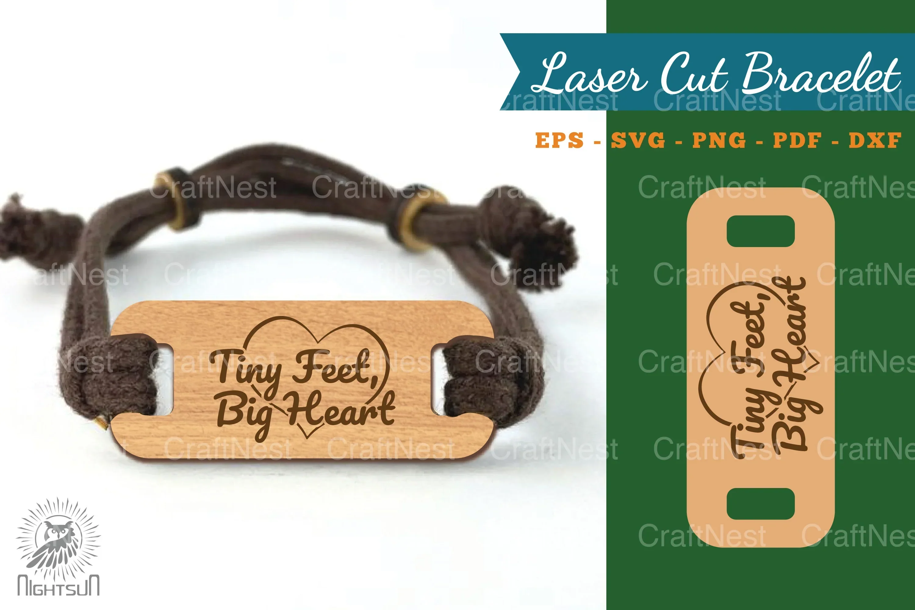 Big Heart Laser Cut Bracelet Design Bundle