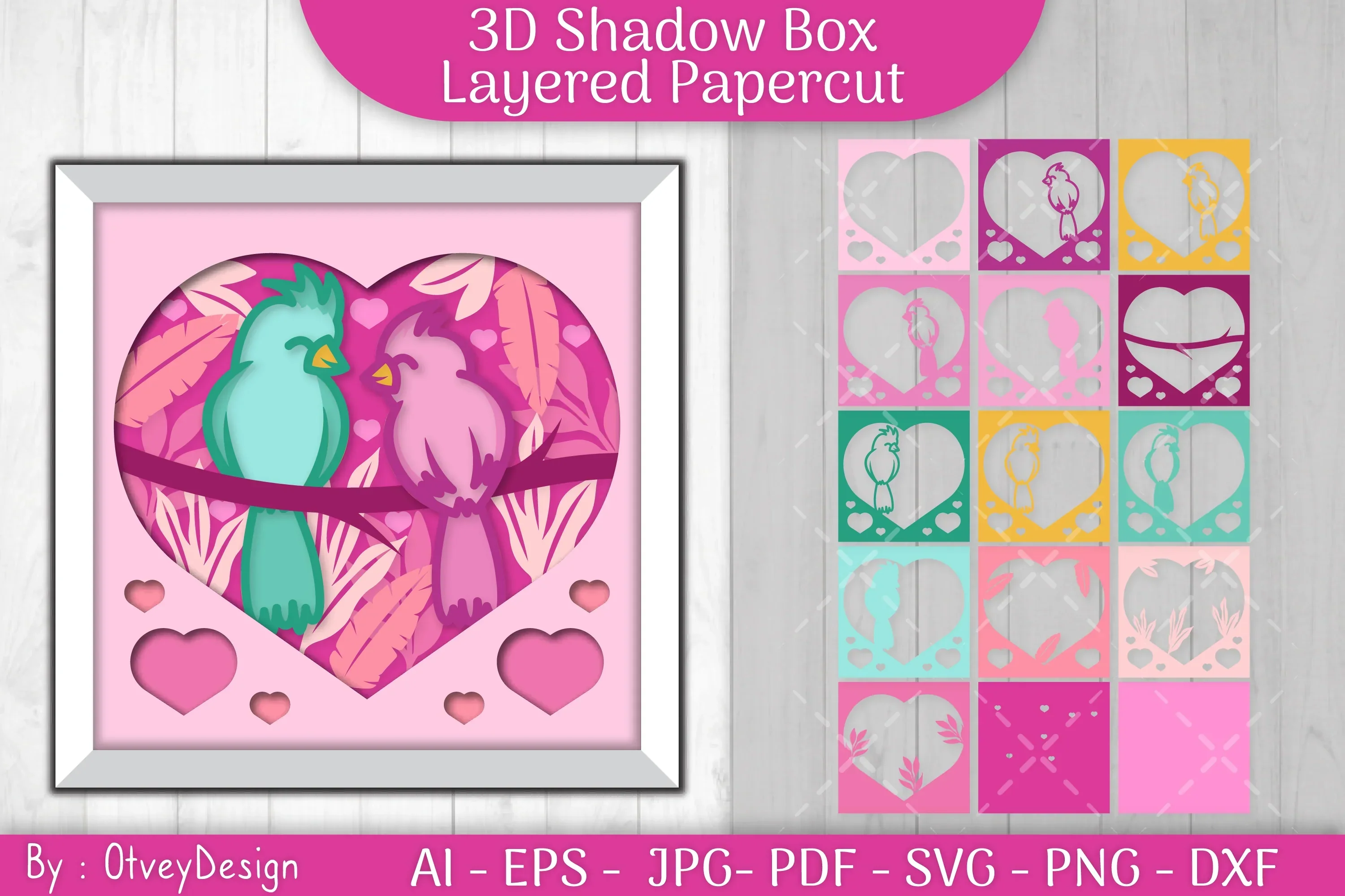 Bird Couple Love SVG Bundle - Image 2