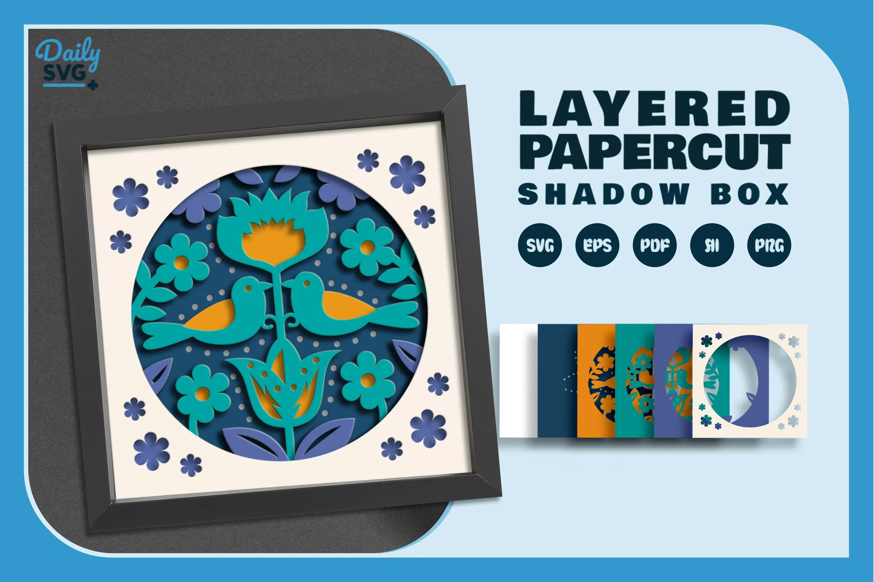 Bird Folk Art Papercut SVG Bundle - Image 2