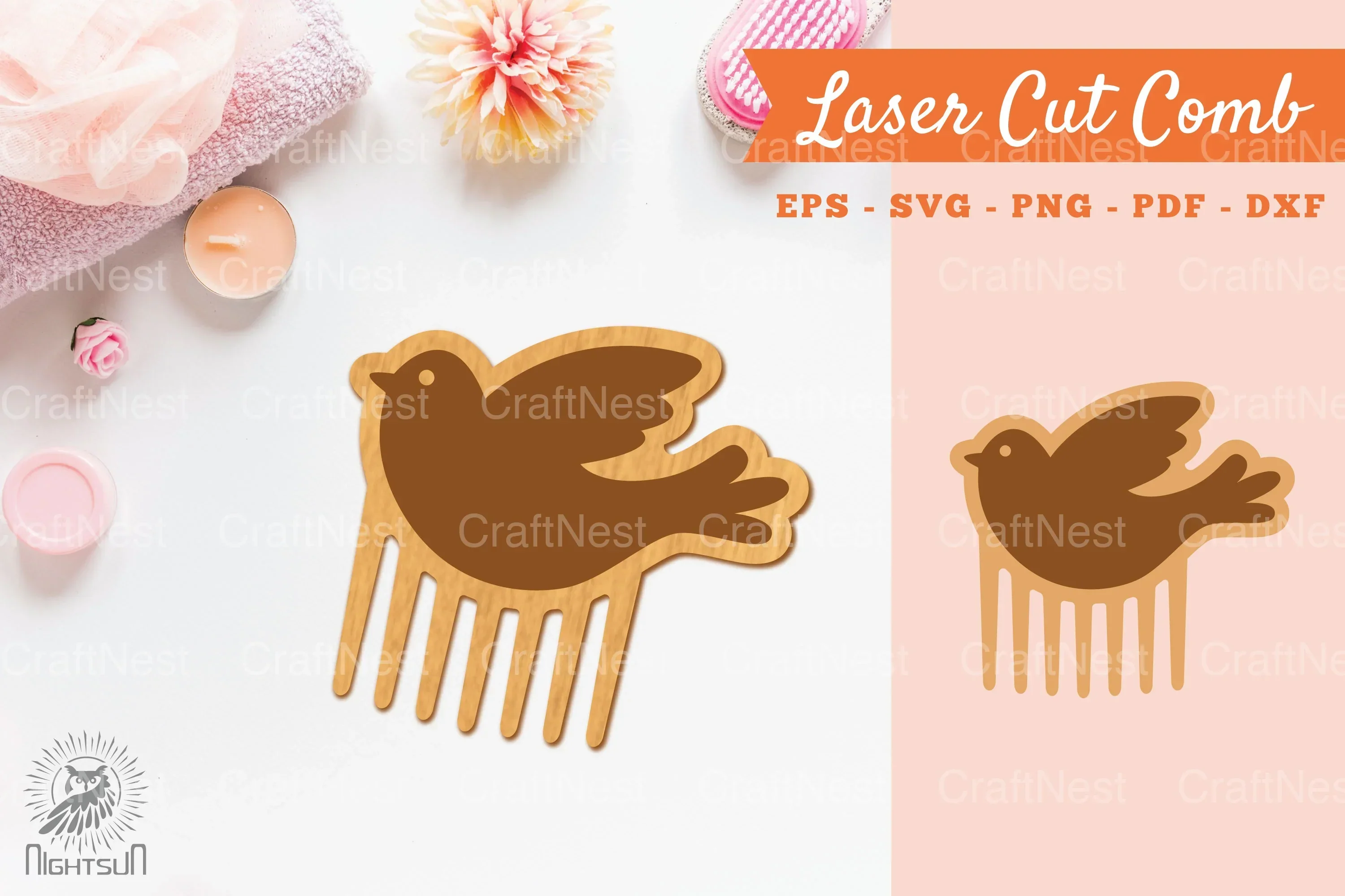 Bird Laser Cut Comb Clipart Bundle
