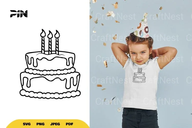 Birthday Cake Doodle SVG Bundle
