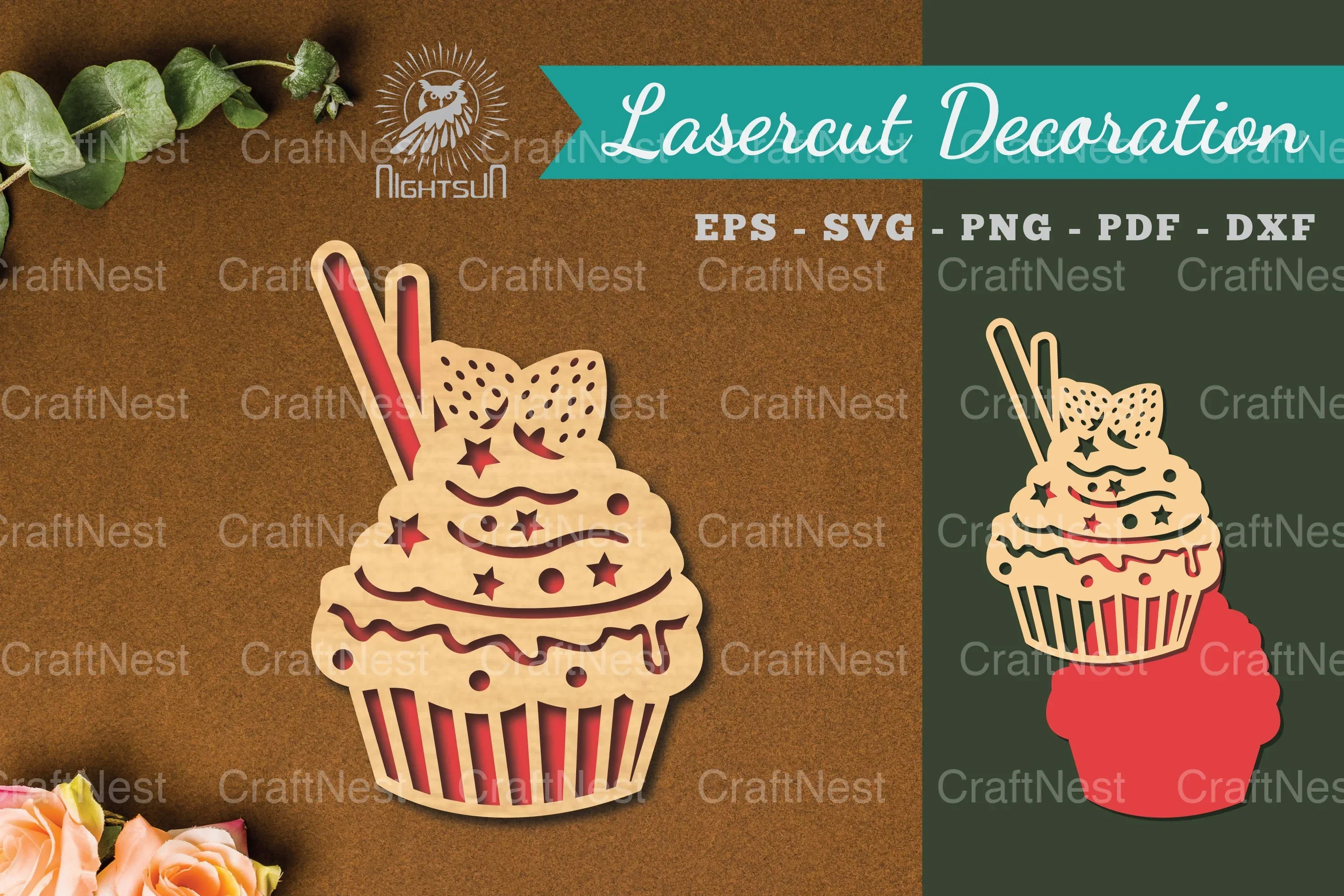 Birthday Cake Laser Cut Decoration Clipart Bundle