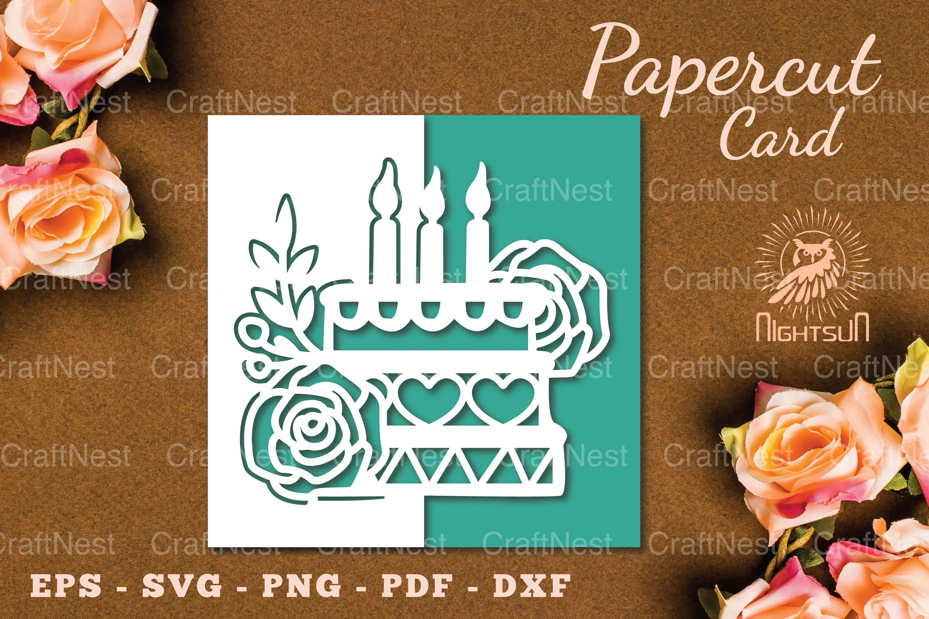 Birthday Cake Papercut Card SVG Design Bundle