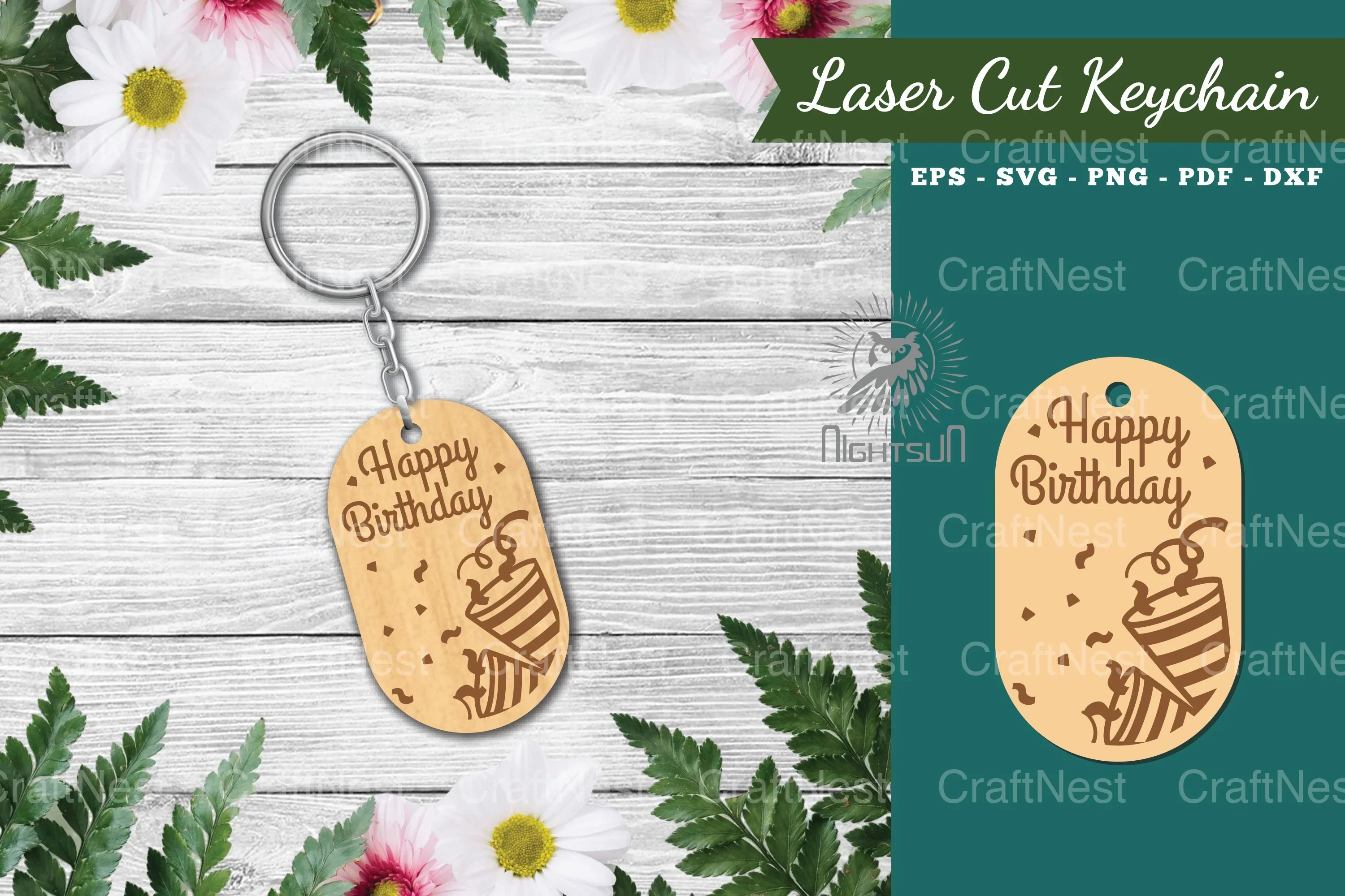 Birthday Laser Cut Keychain Design Bundle