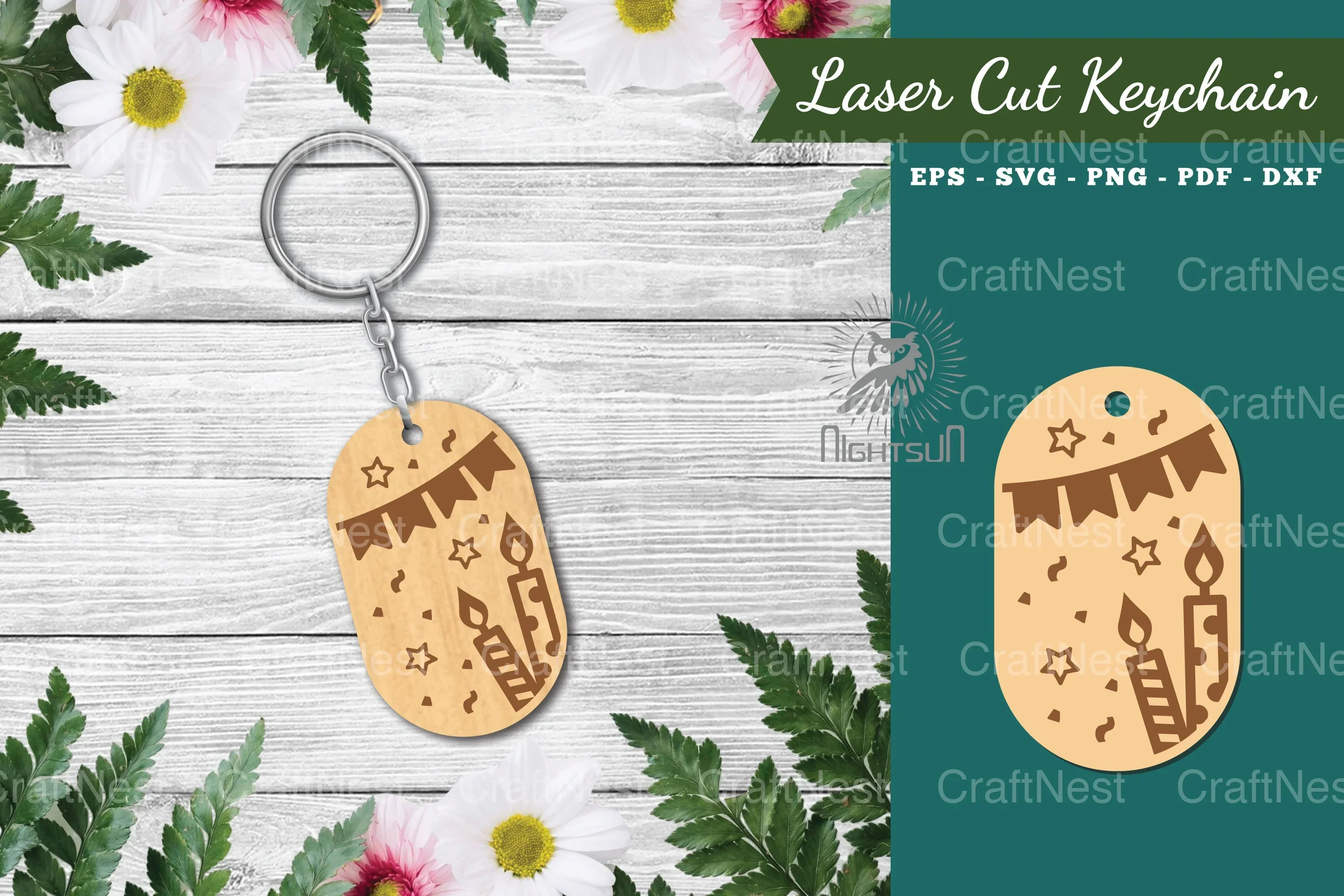 Birthday Laser Cut Keychain Design Bundle