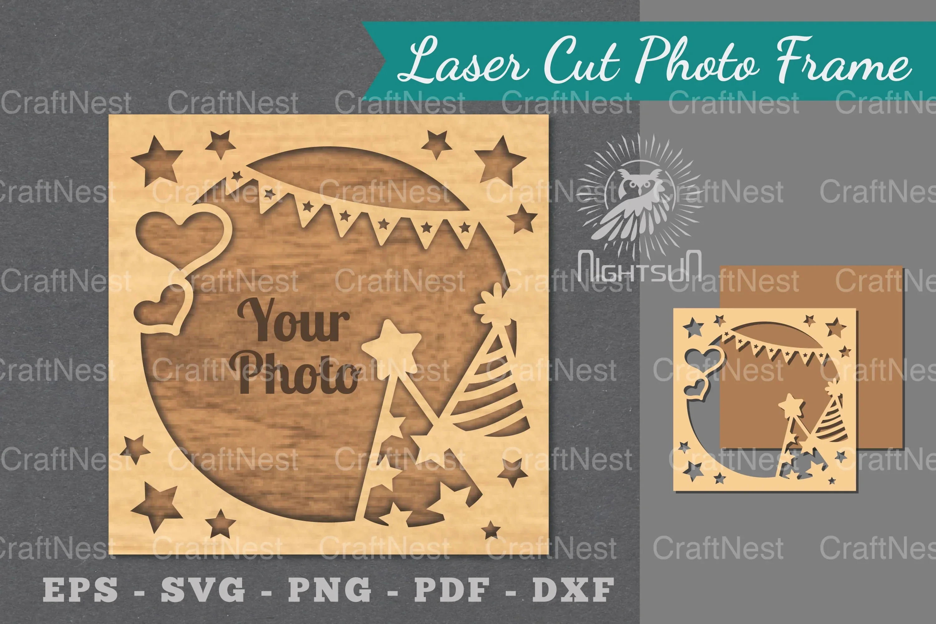 Birthday Laser Cut Photo Frame Clipart Bundle