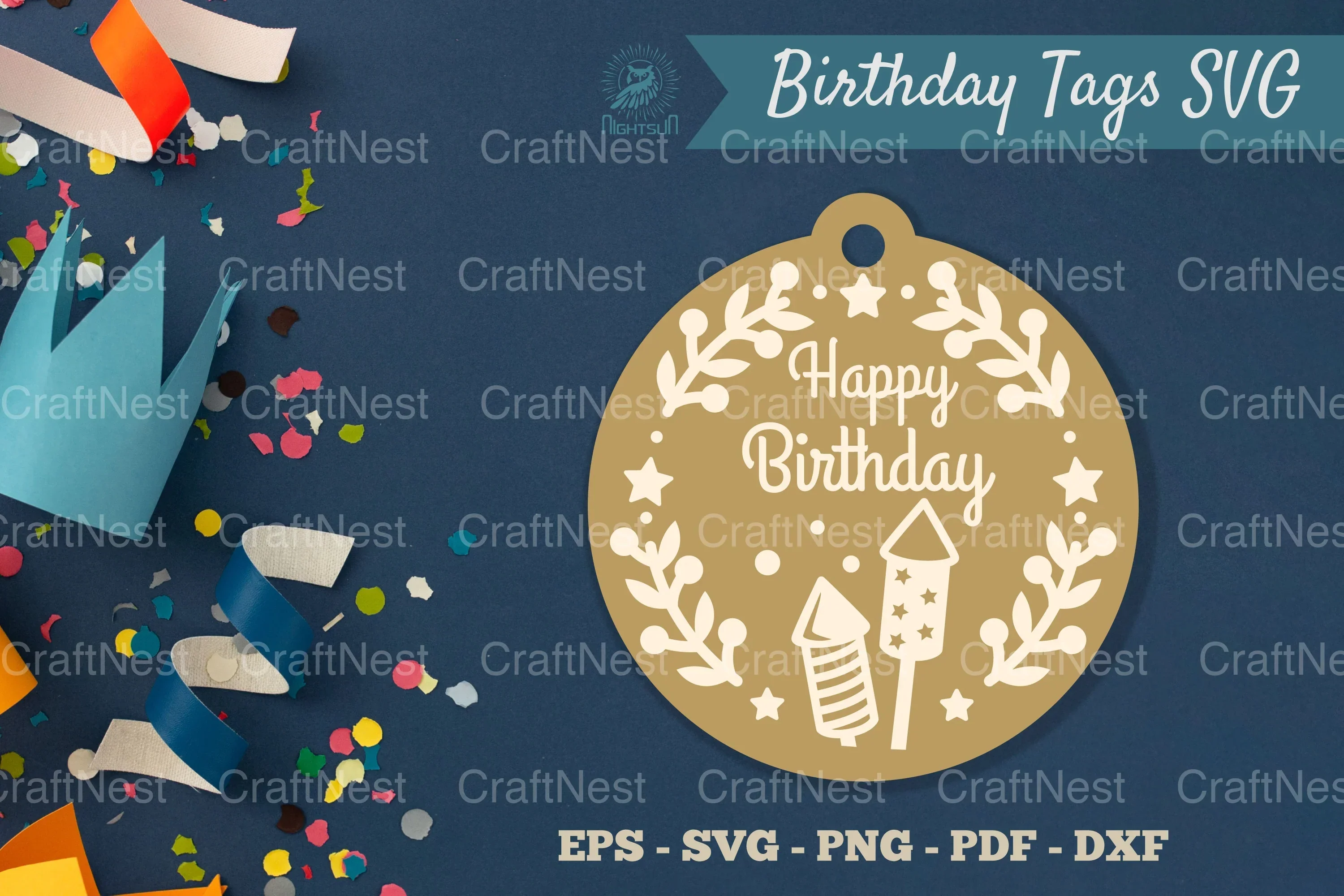 Birthday Tags Round SVG Bundle