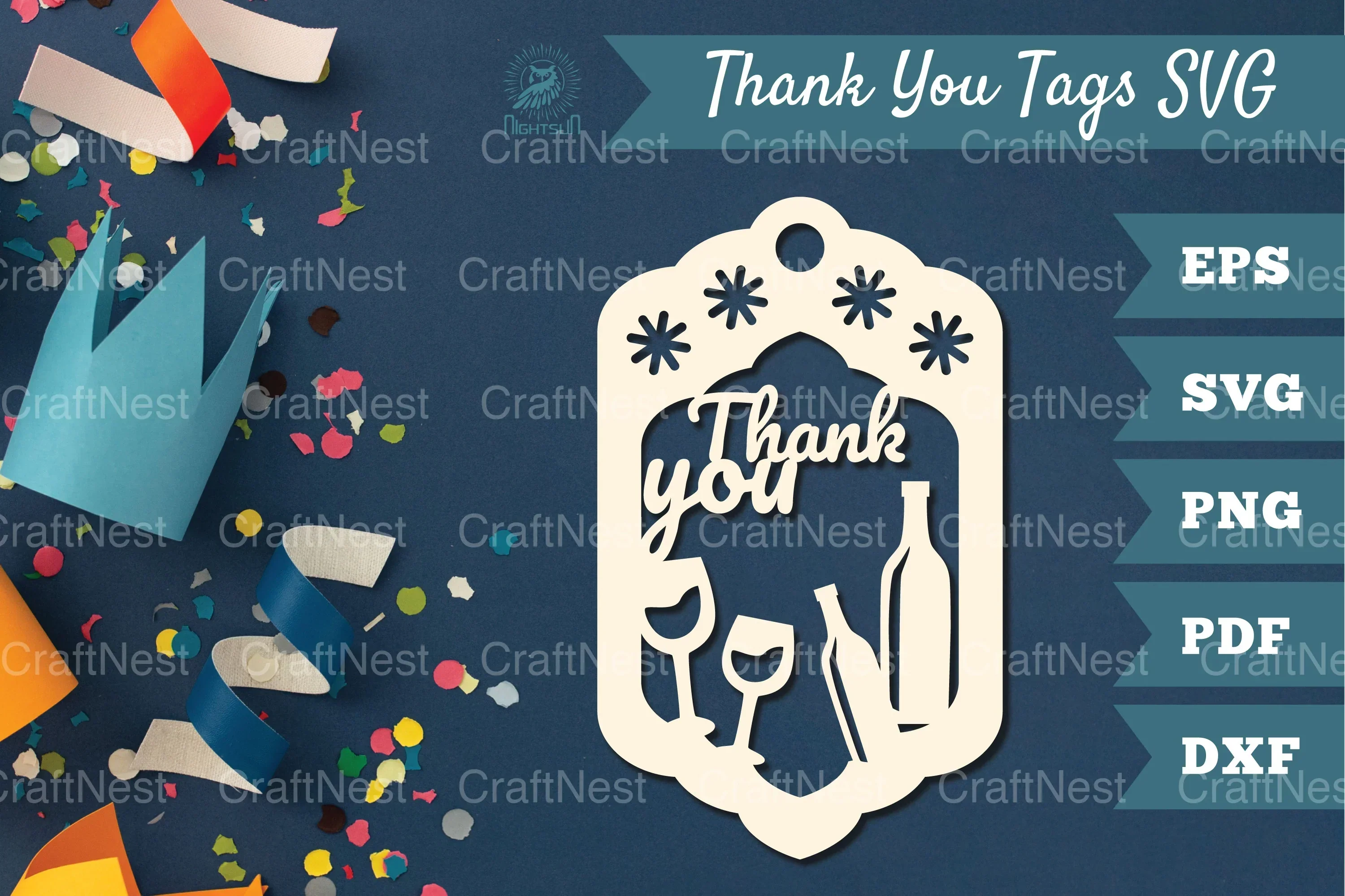 Birthday Thank You Tags Clipart Bundle