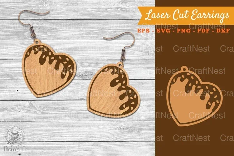 Biscuit Chocolate Laser Cut Earrings Clipart Bundle