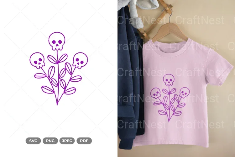 Blooming Skull Clipart Bundle