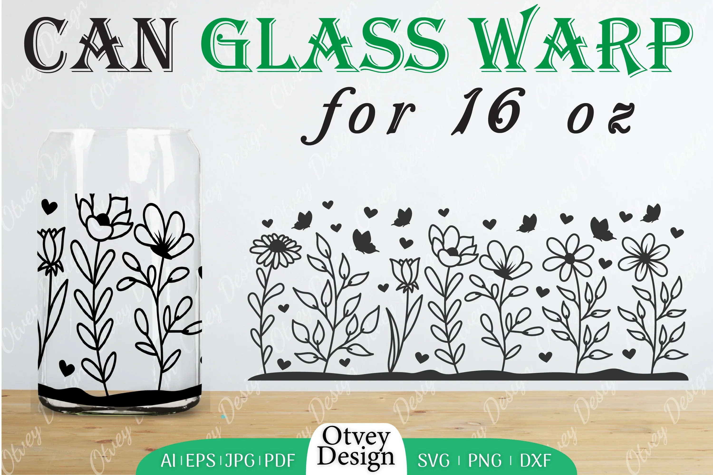 Blooming Wildflowers Can Glass 16 OZ SVG Bundle