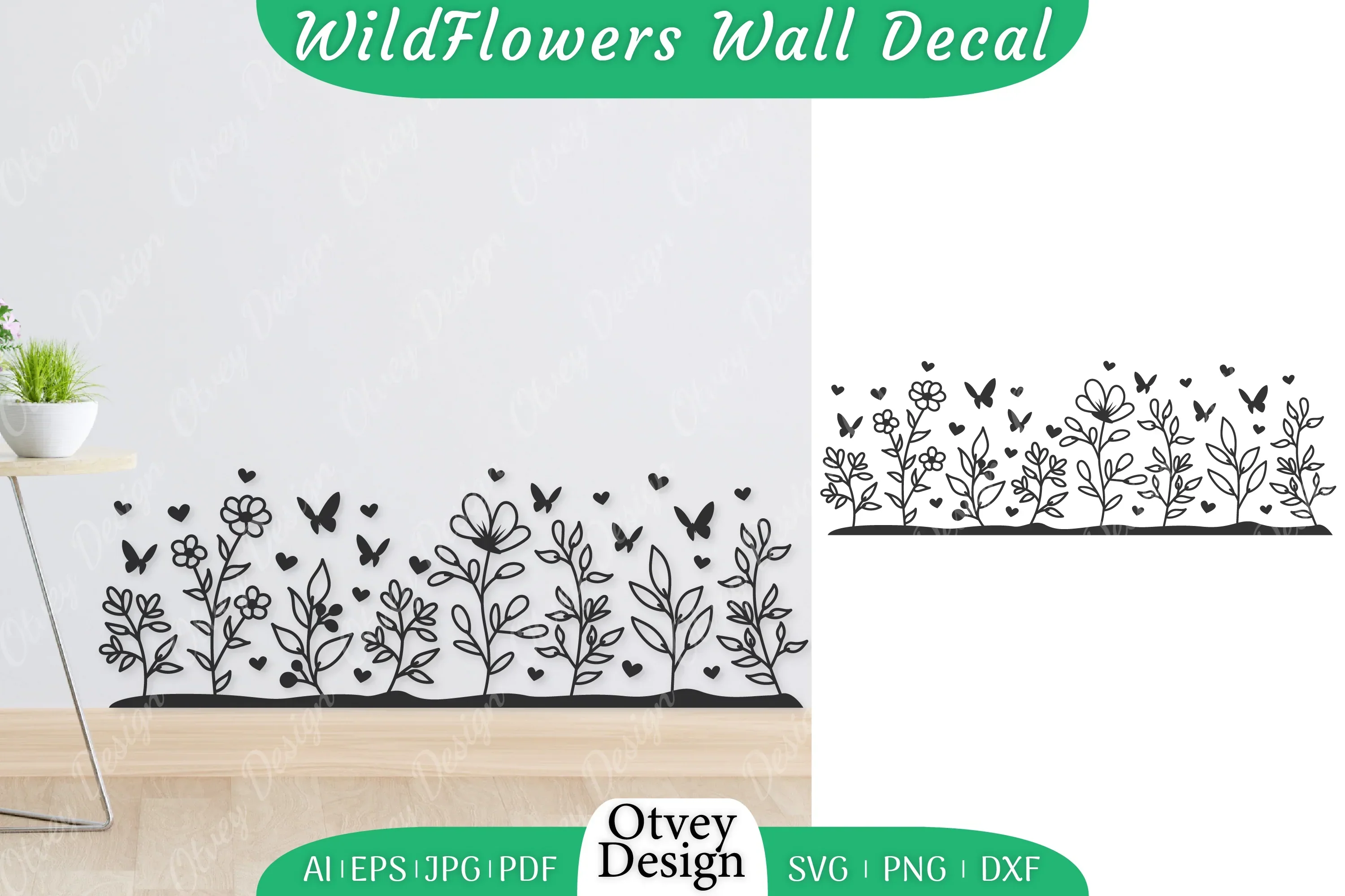 Blooming Wildflowers Wall Decal SVG Bundle