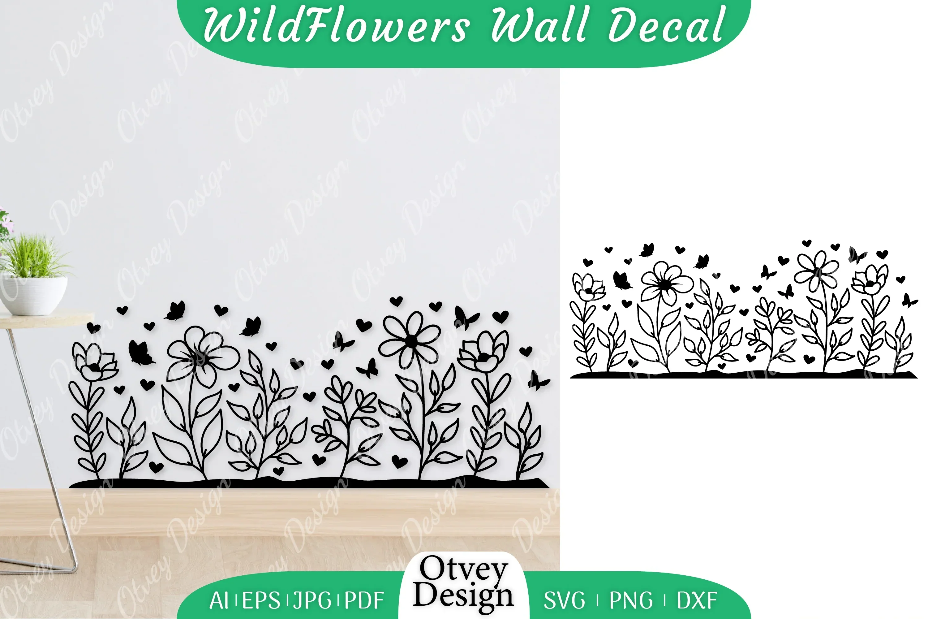 Blooming Wildflowers Wall Decal SVG Bundle