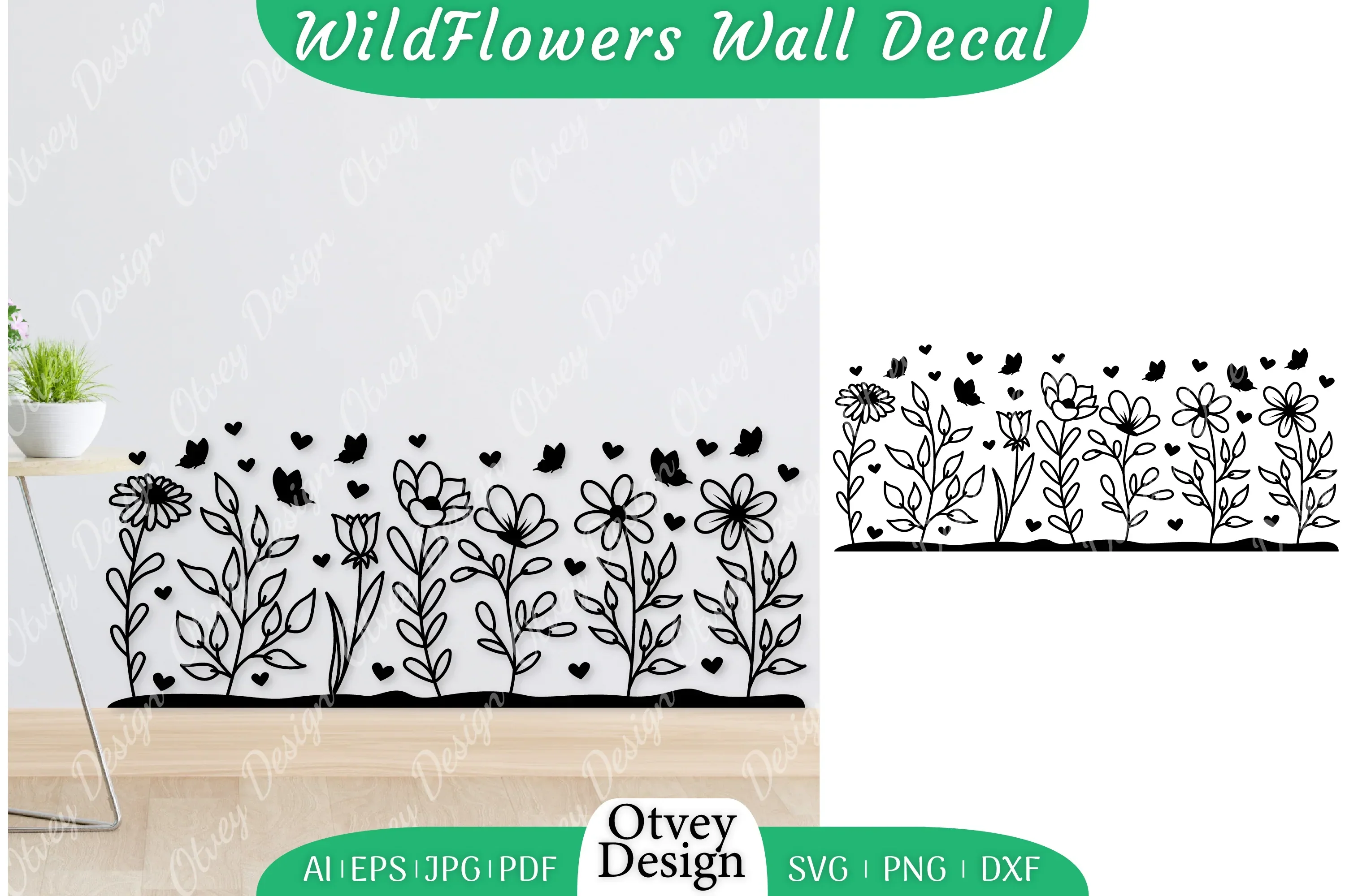 Blooming Wildflowers Wall Decal SVG Bundle