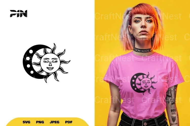 Boho Sun and Moon SVG Bundle