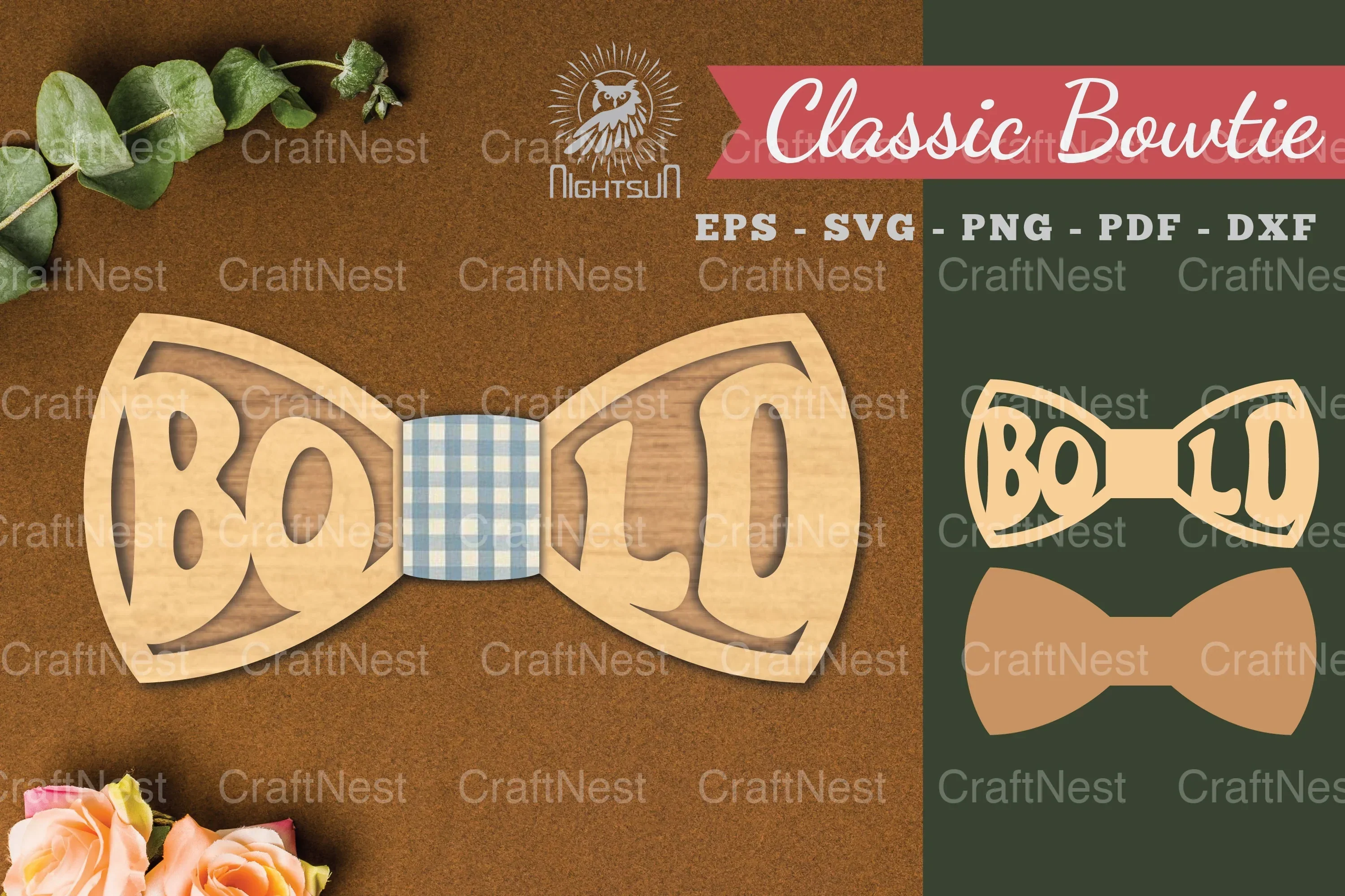 Bold Laser Cut Bowtie Clipart Bundle