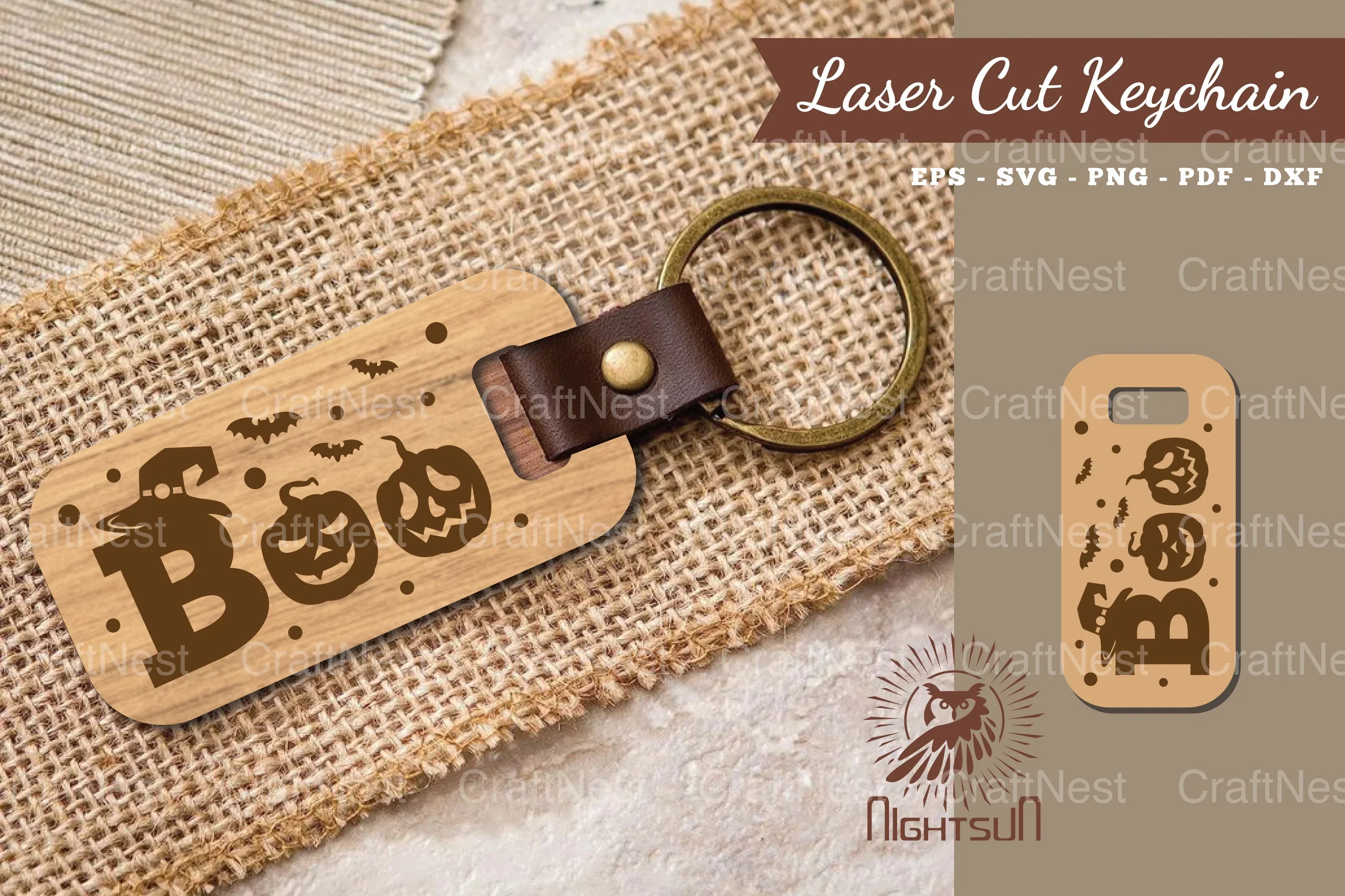 Boo Laser Cut Keychain Clipart Bundle