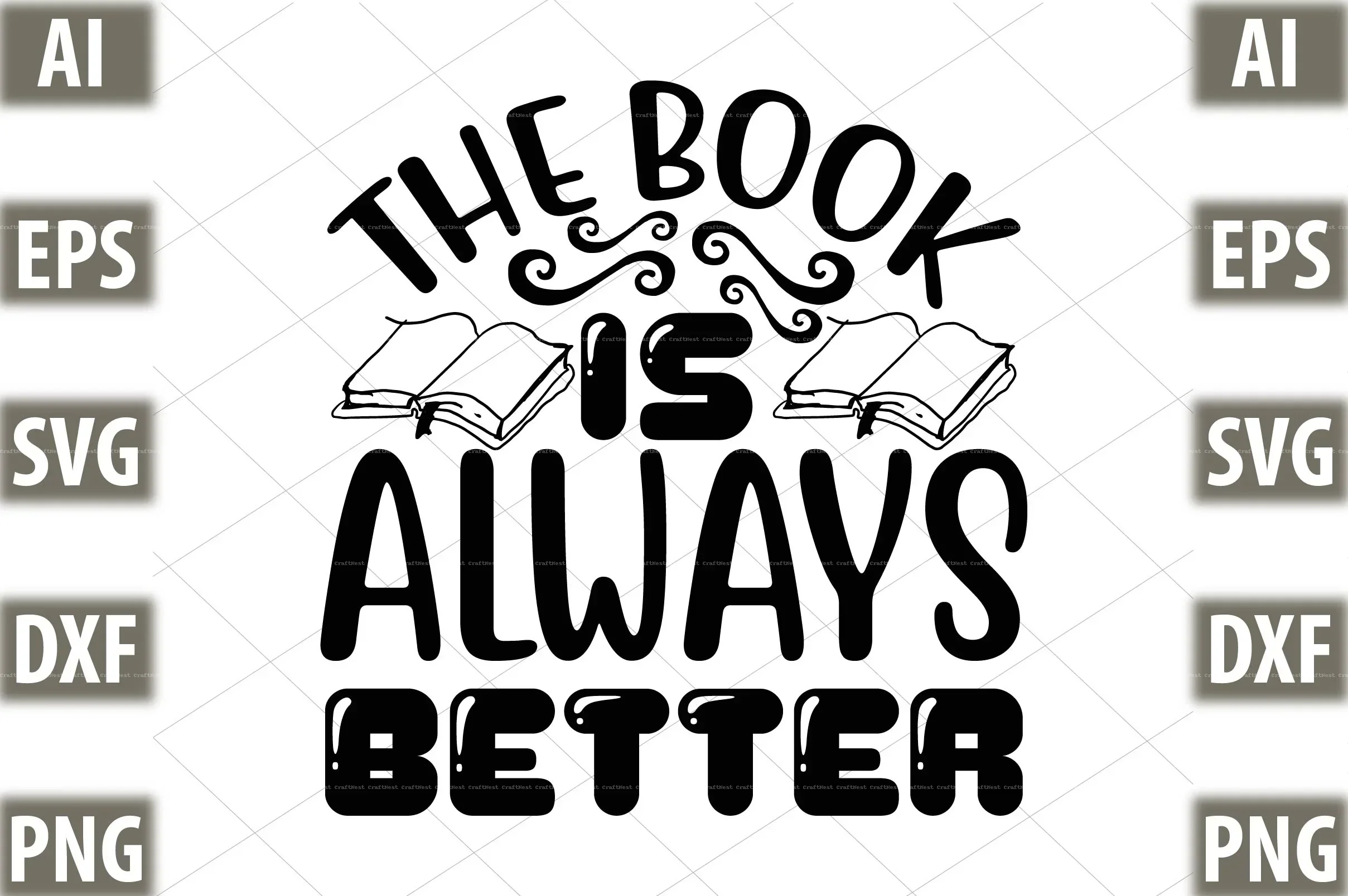 Book Lover SVG Design Bundle - Image 6