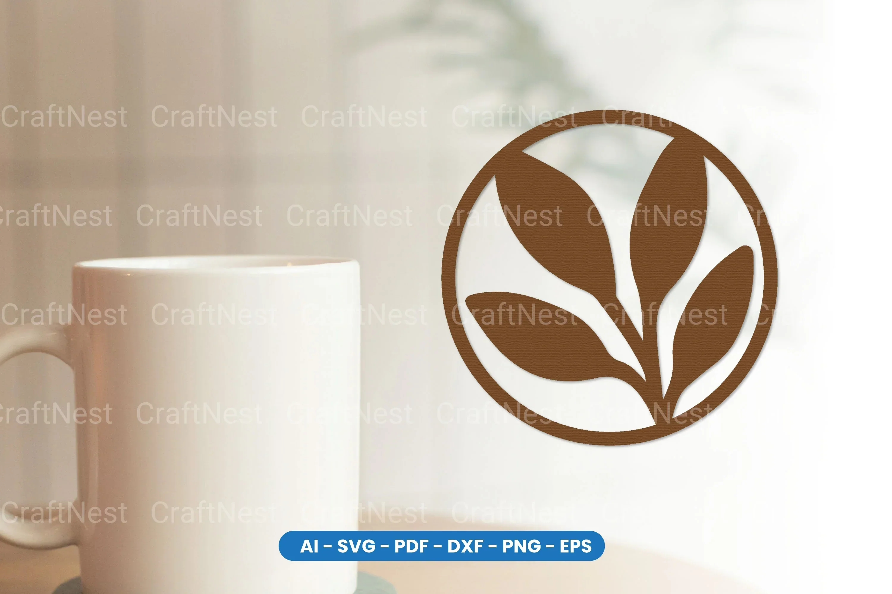 Botanical Floral Round Coaster Laser Cut SVG Bundle