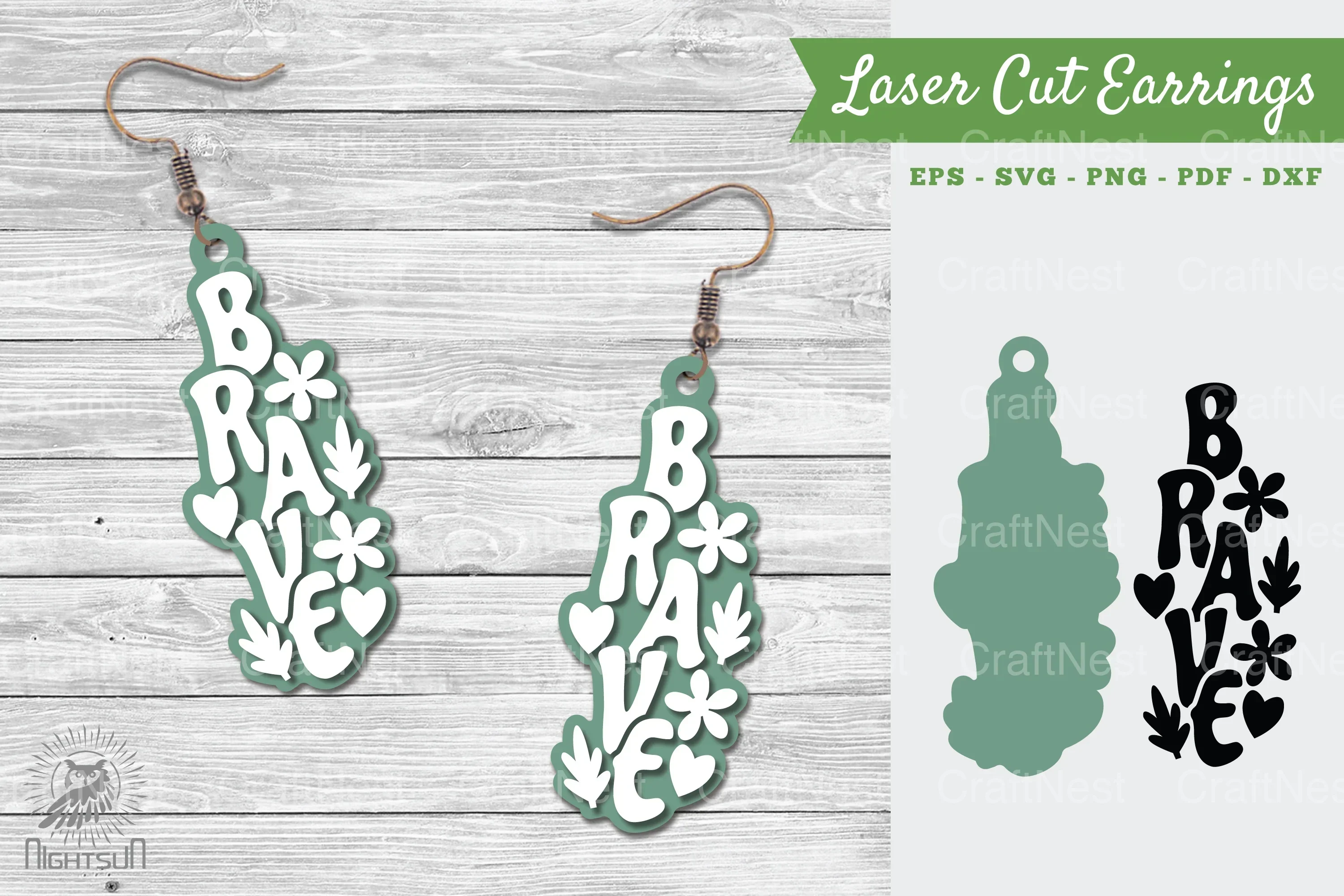 Brave Laser Cut Earrings SVG Design Bundle