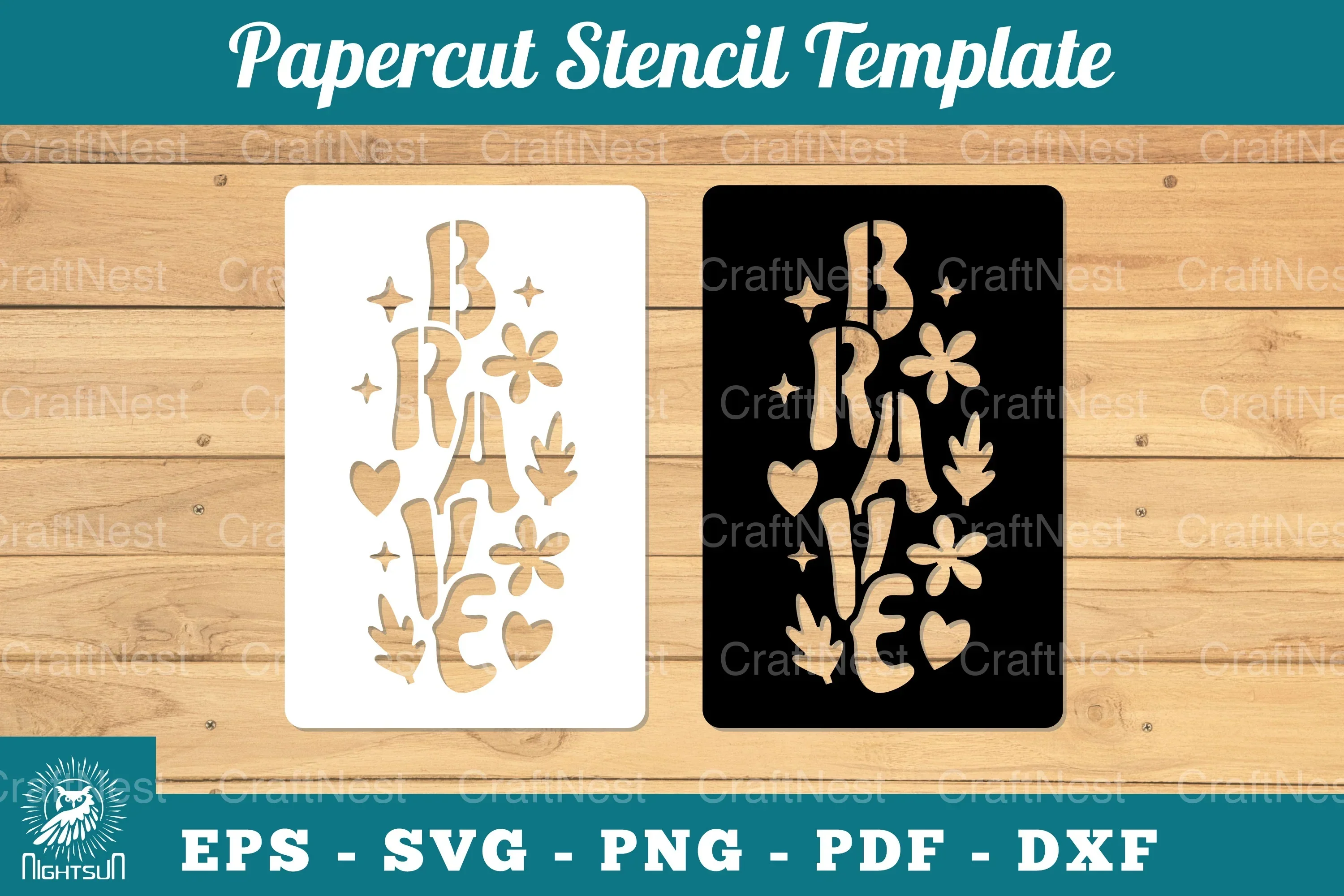 Brave Papercut Stencil Clipart Bundle