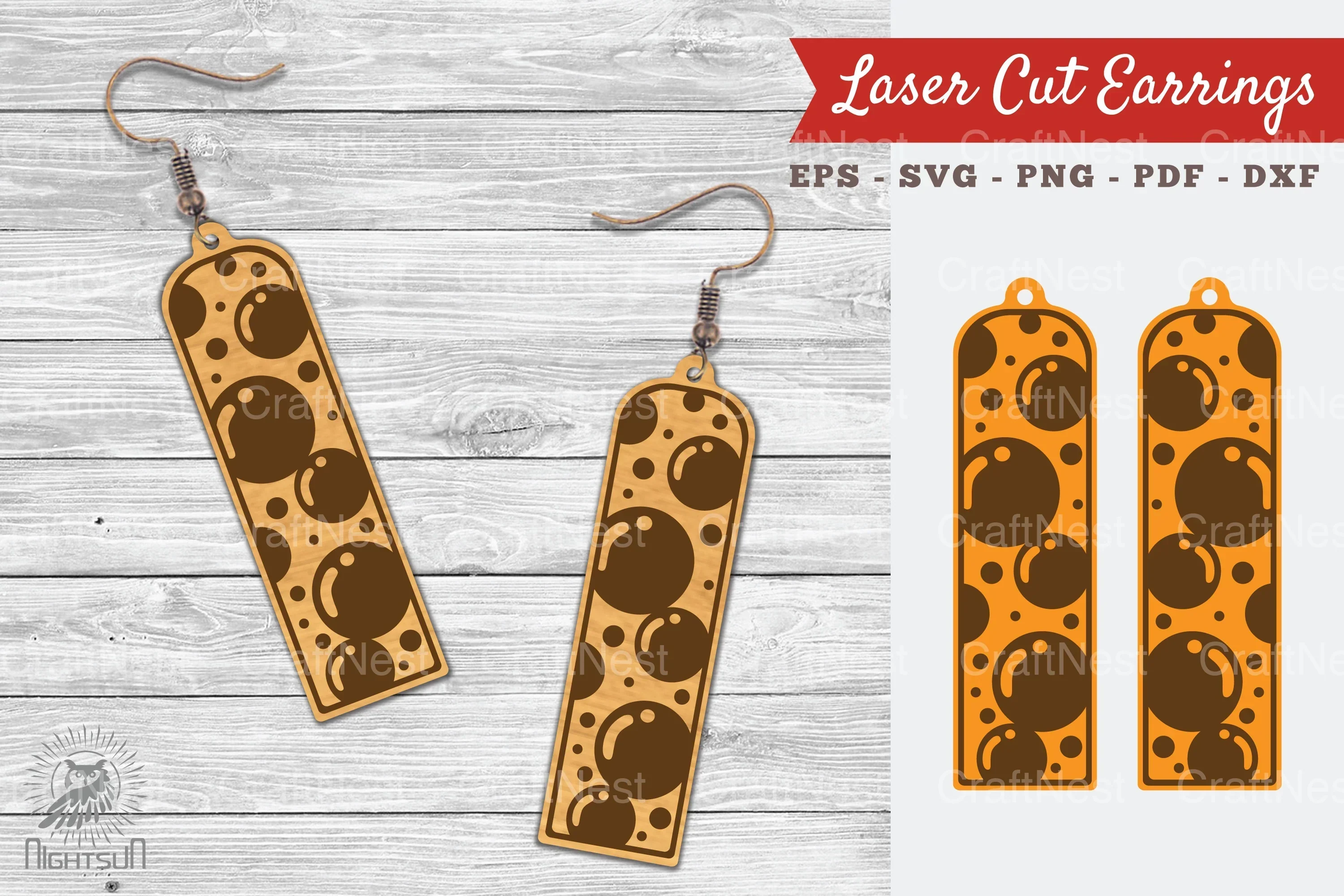 Bubble Laser Cut Earrings SVG Design Bundle