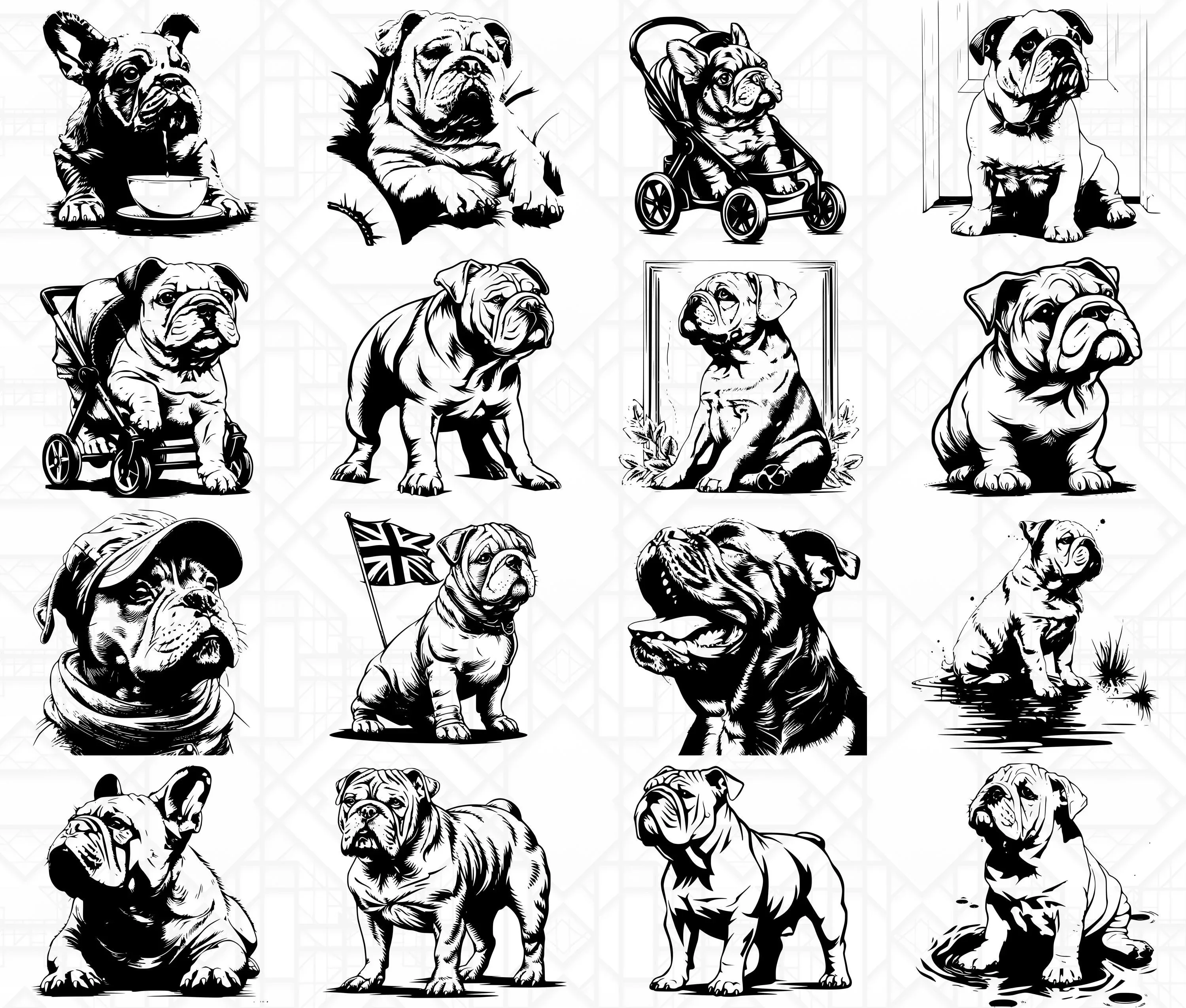 Bulldog Dog SVG Bundle - Image 4