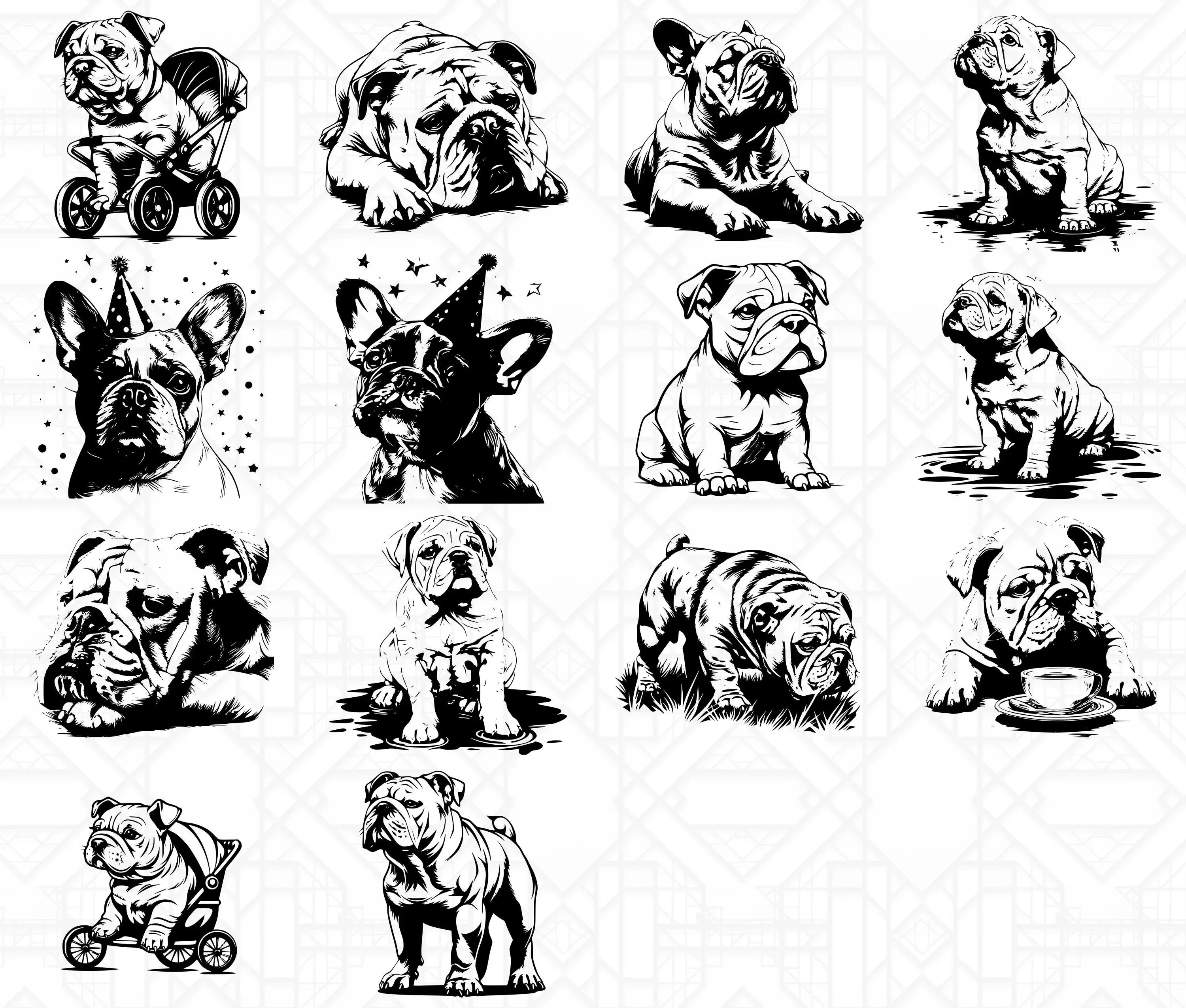 Bulldog Dog SVG Bundle - Image 6