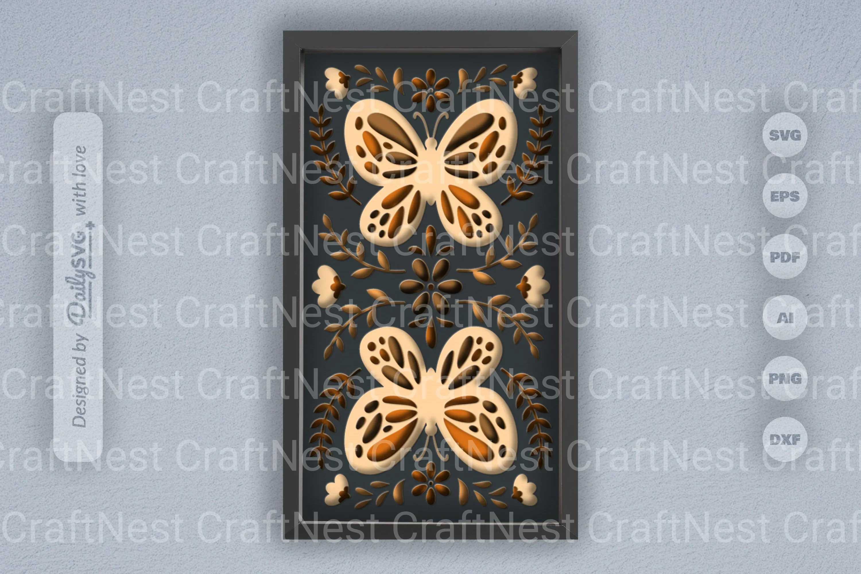 Butterflies Folk Art Papercut SVG Bundle