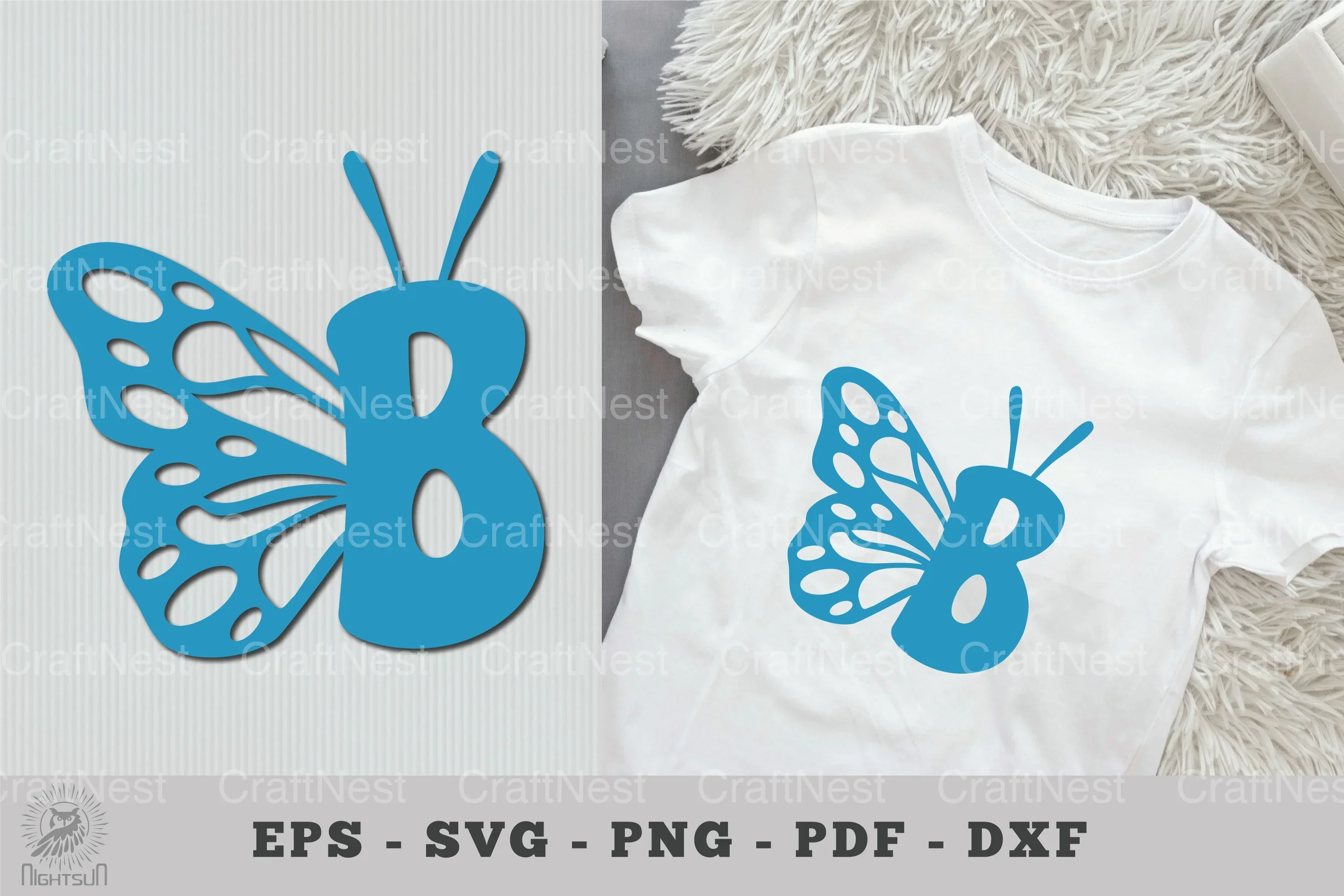 Butterfly Alphabet Letter B Clipart Bundle