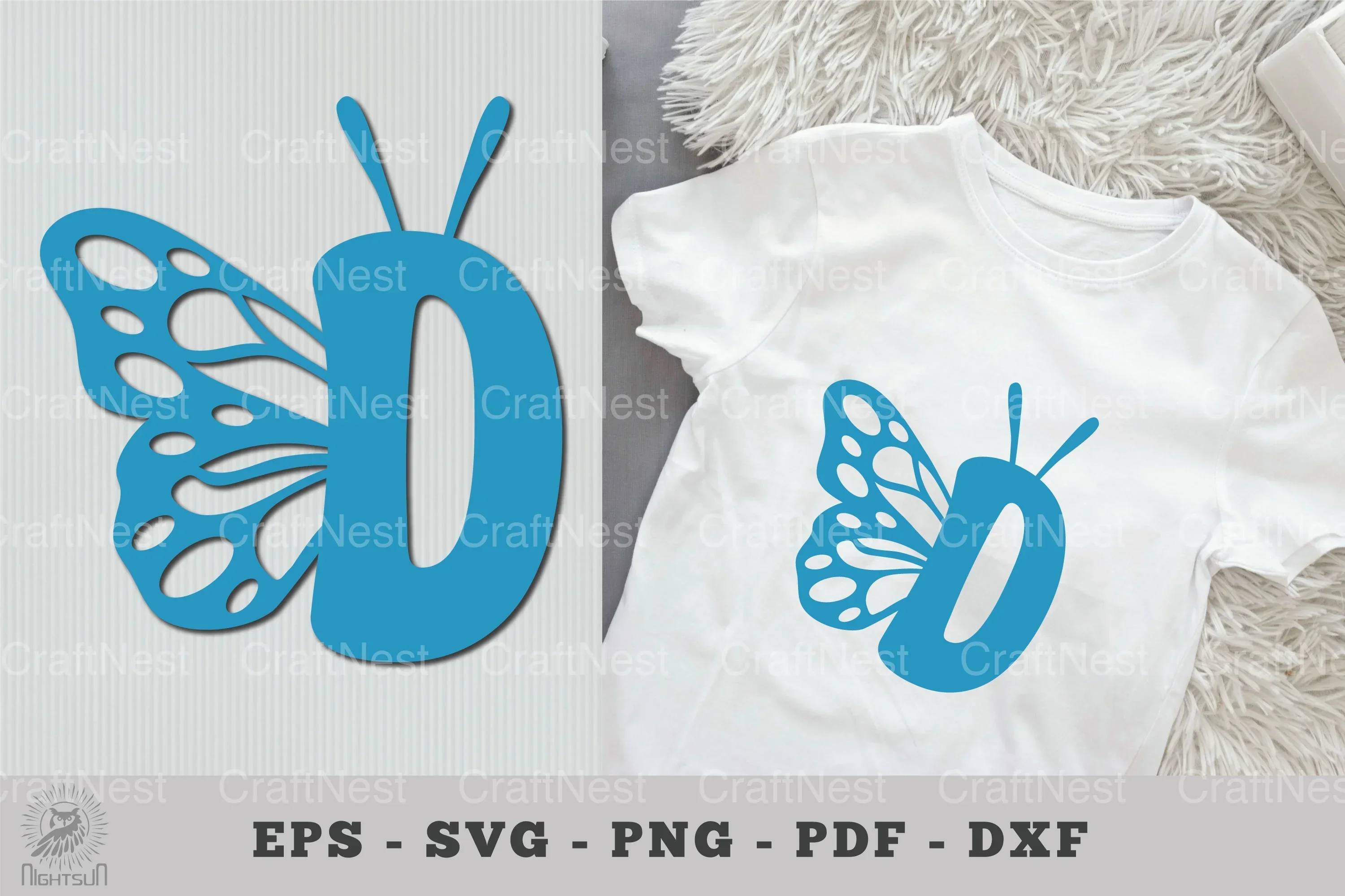 Butterfly Alphabet Letter D Clipart Bundle