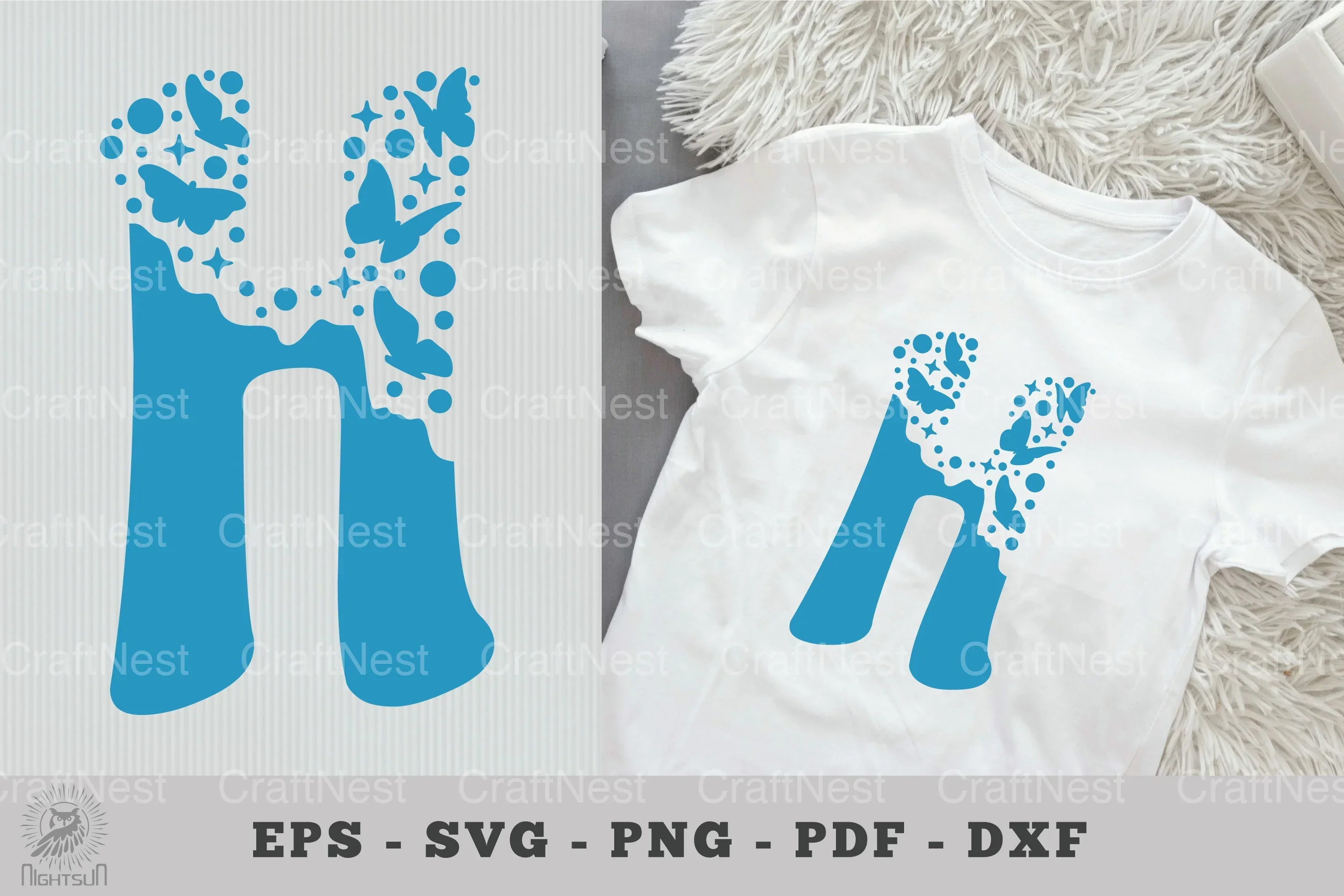 Butterfly Alphabet Letter H Clipart Bundle