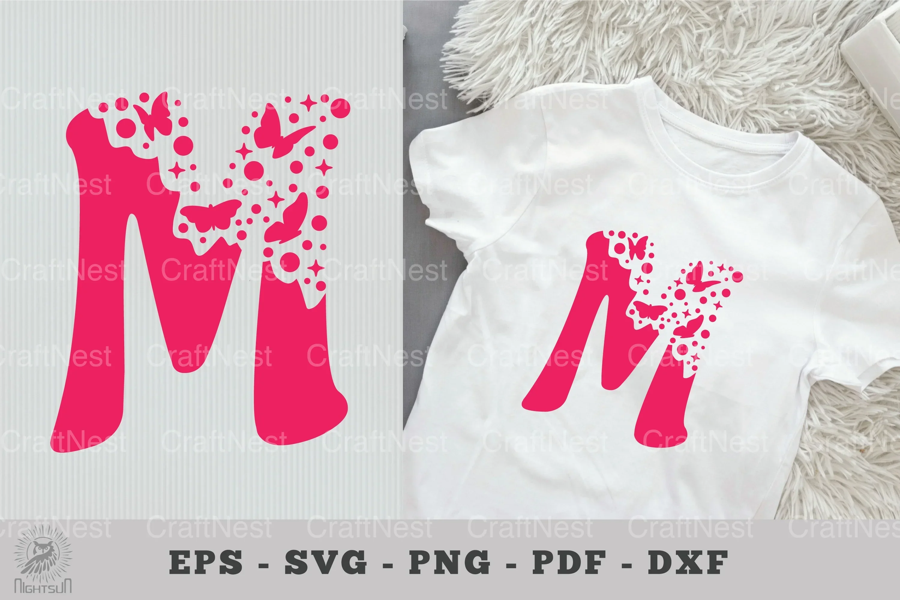 Butterfly Alphabet Letter M Clipart Bundle