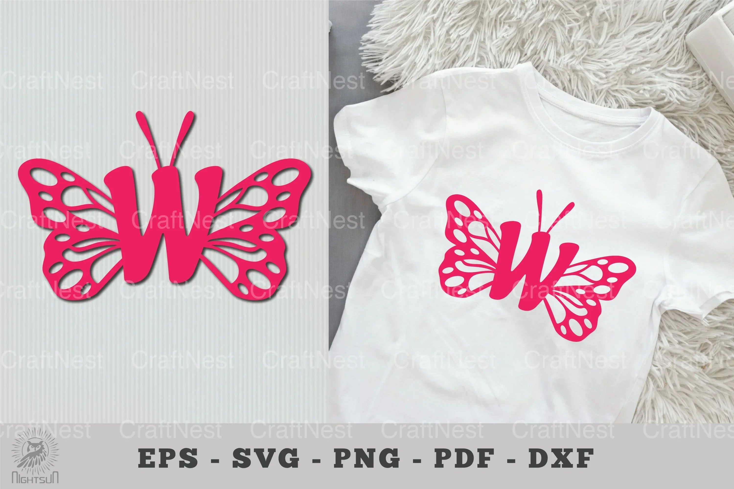 Butterfly Alphabet Letter W Clipart Bundle