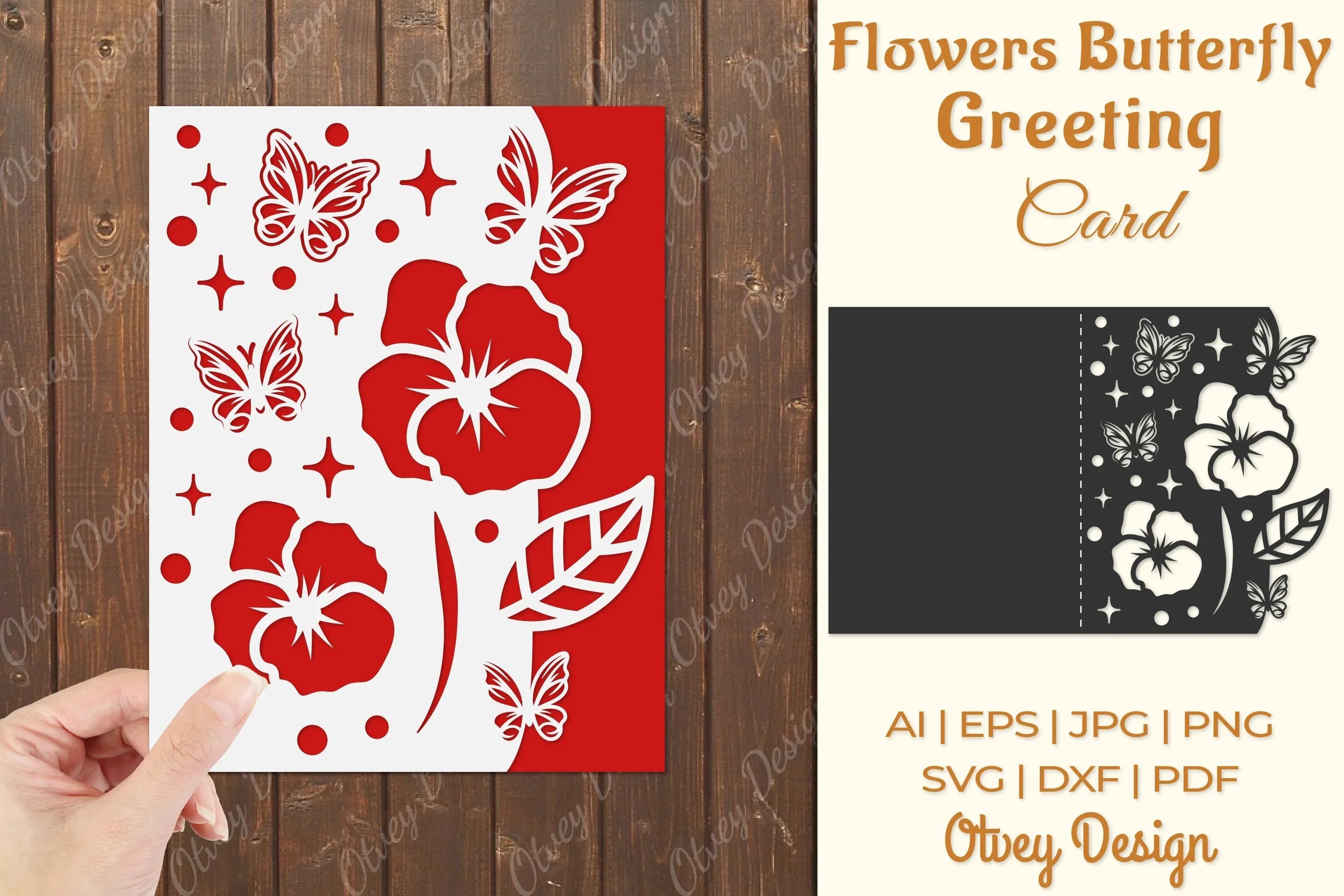 Butterfly and Flowers Card Cover Paper Cut SVG Bundle