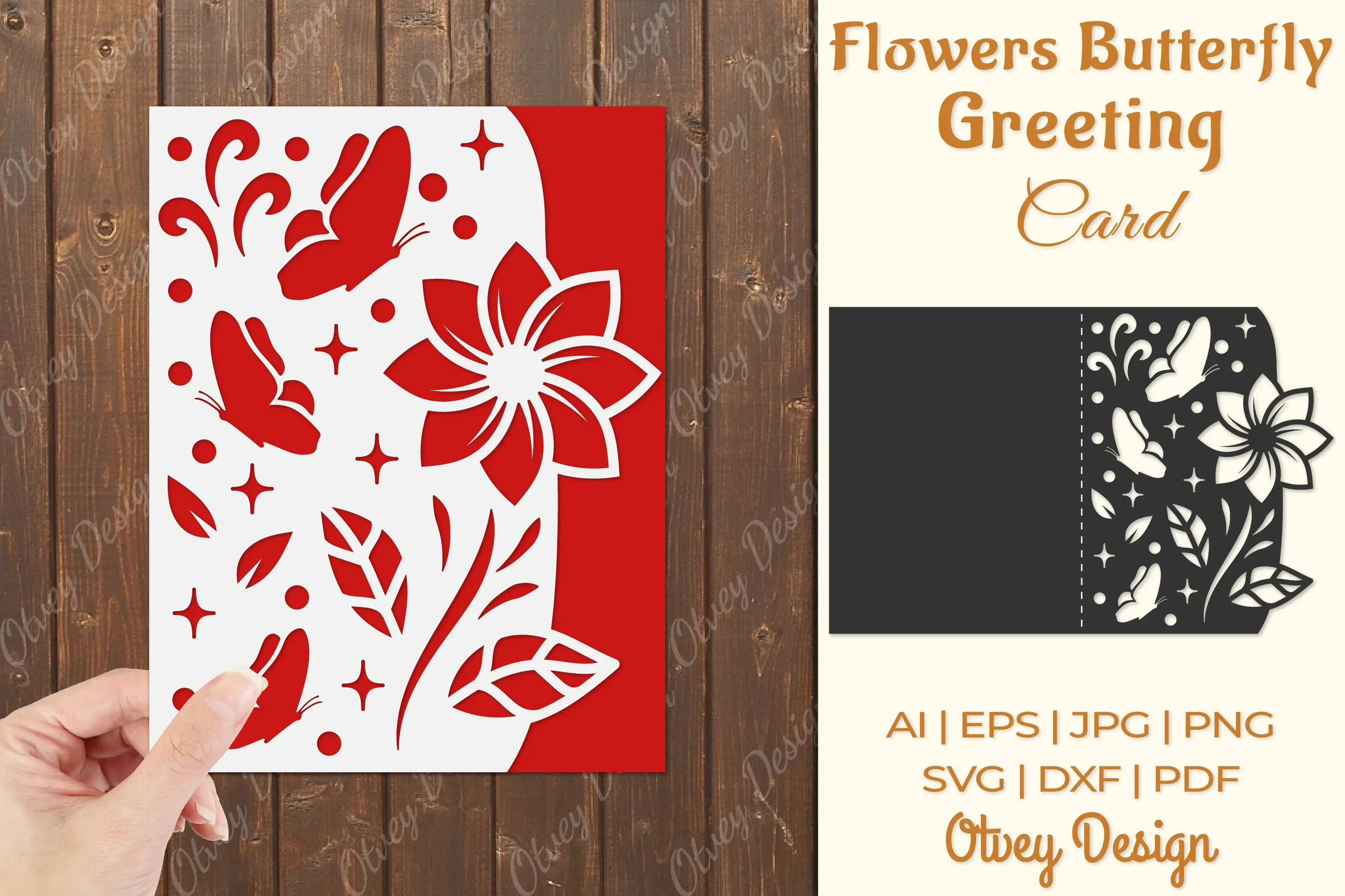 Butterfly and Flowers Card Cover Paper Cut SVG Bundle