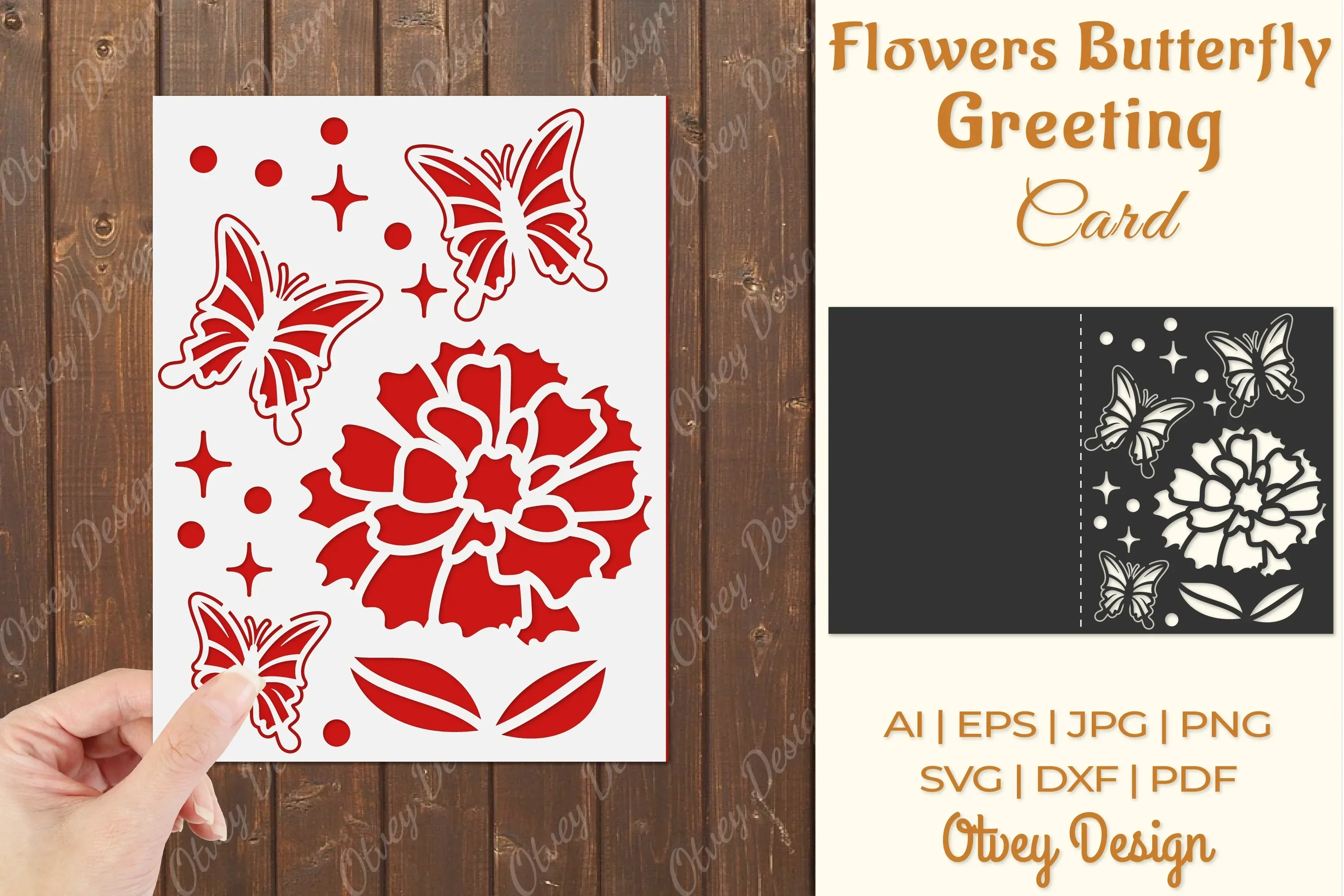 Butterfly and Flowers Card Cover Paper Cut SVG Bundle