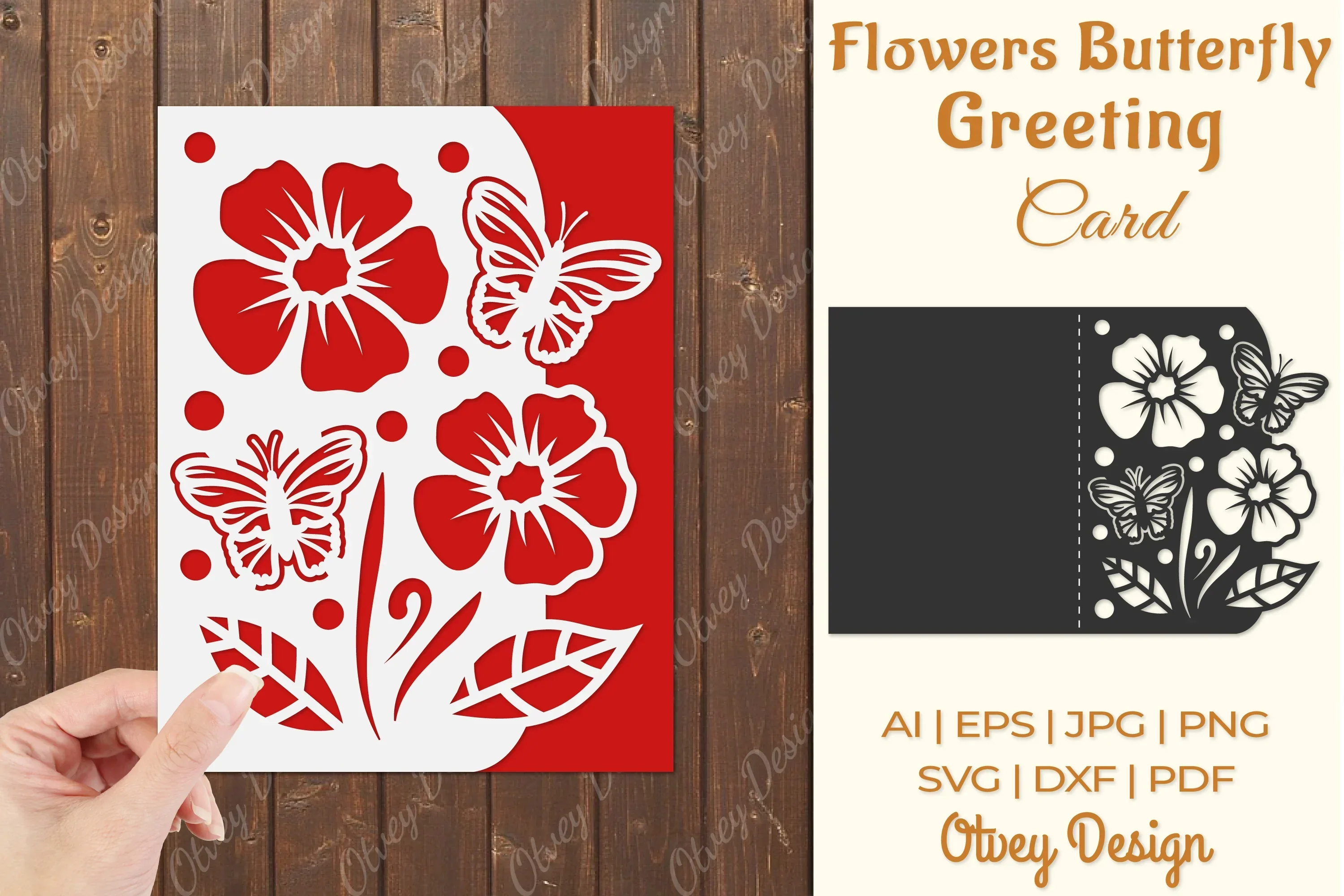Butterfly and Flowers Card Cover Paper Cut SVG Bundle