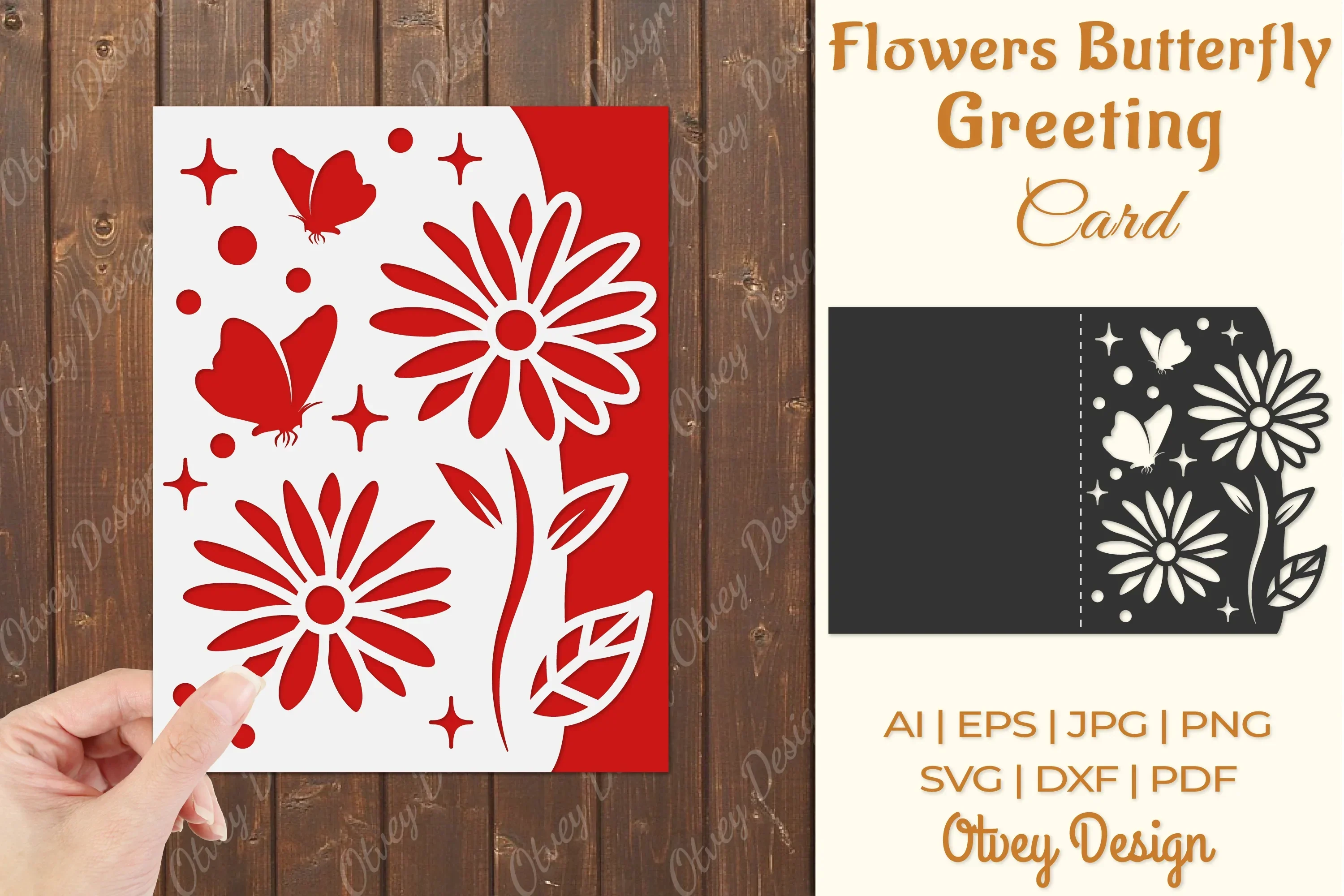 Butterfly and Flowers Card Cover Paper Cut SVG Bundle