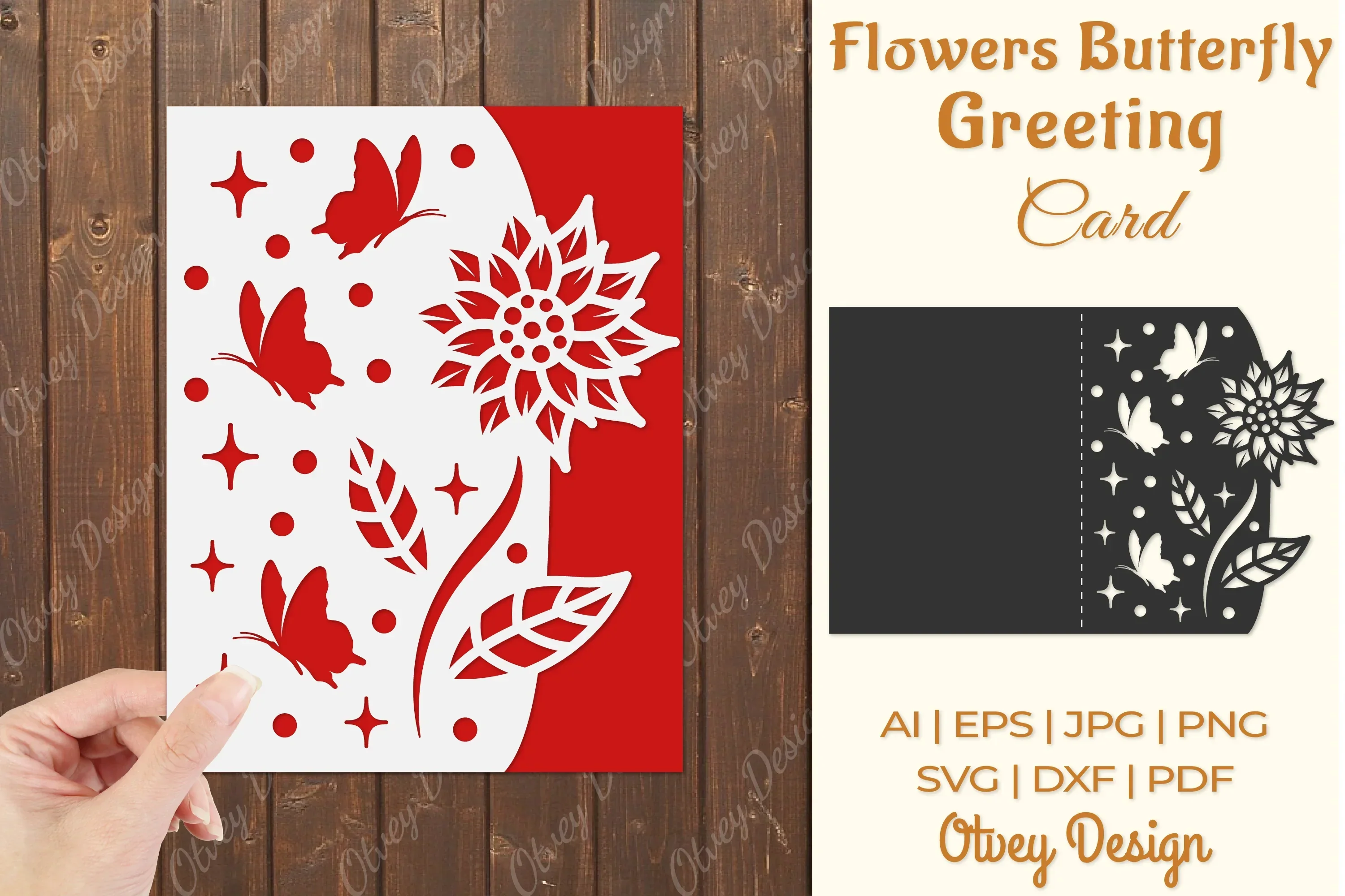 Butterfly and Flowers Card Cover Paper Cut SVG Bundle