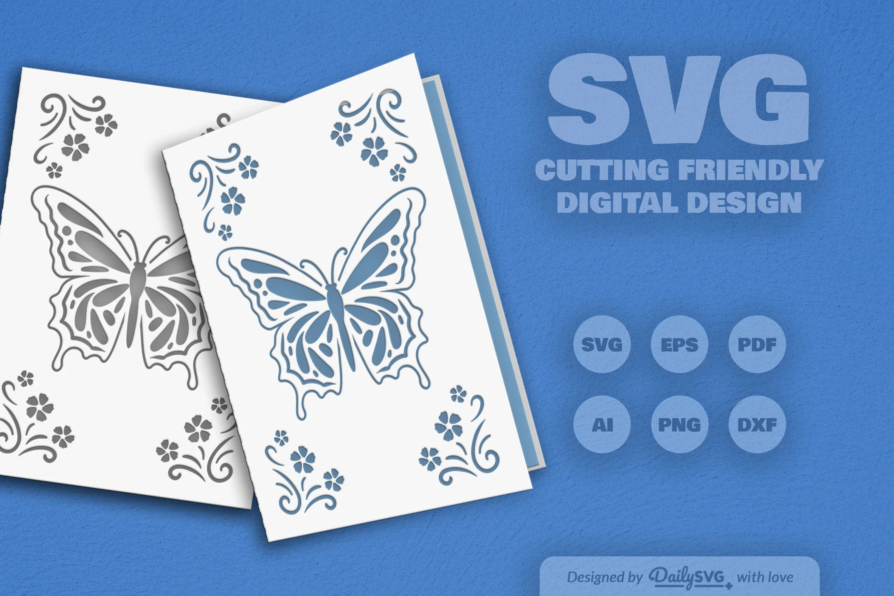 Butterfly Floral Greeting Card Clipart SVG Bundle - Image 9
