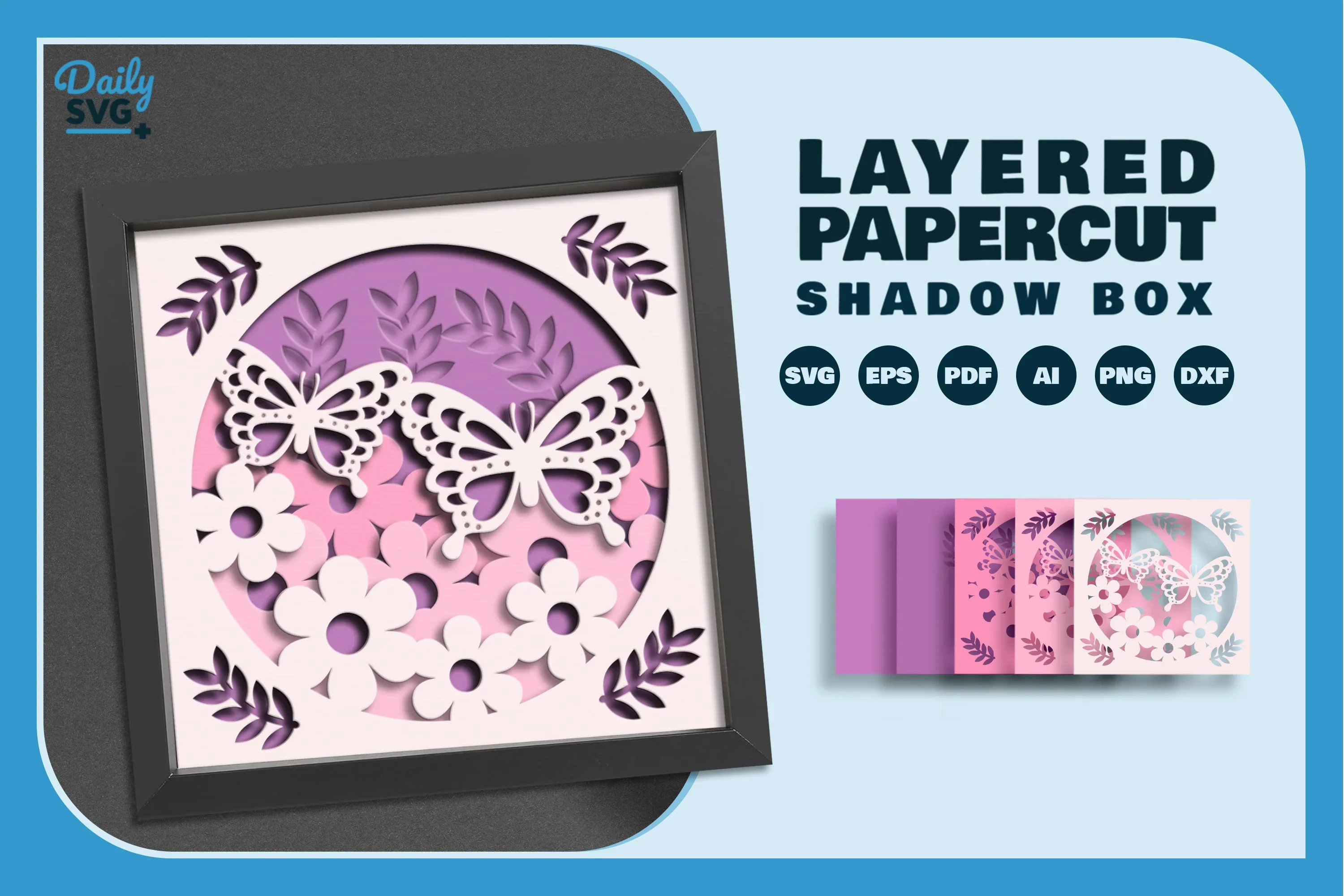 Butterfly Floral Papercut SVG Bundle - Image 2